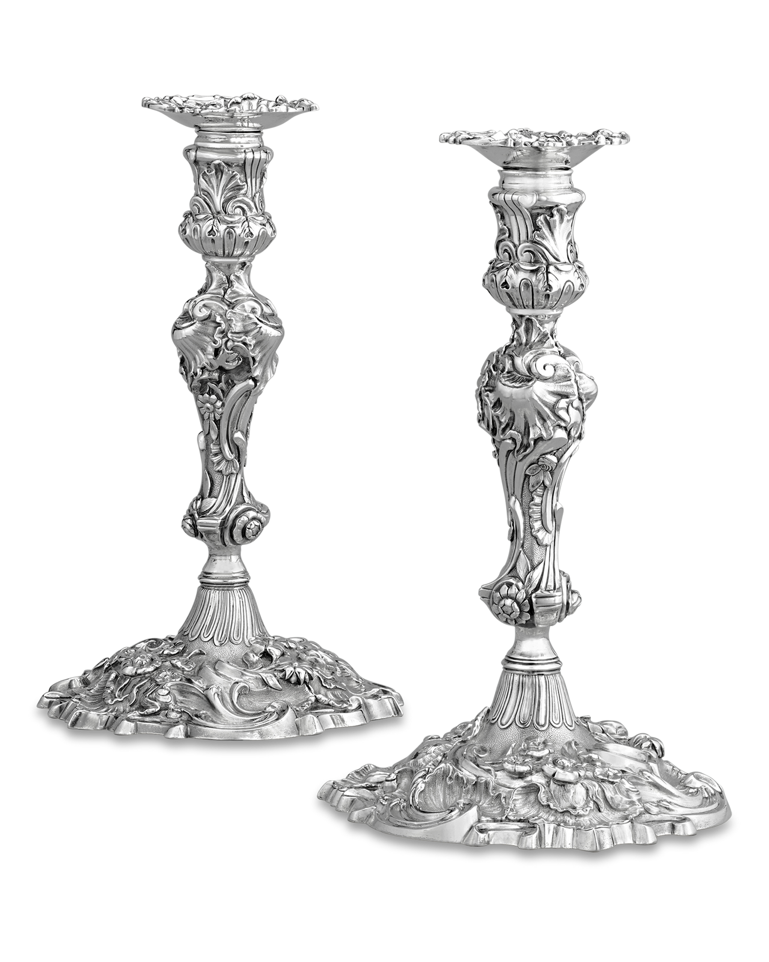 Pair of Silver Candlesticks by Joseph Craddock and William Ker Reid