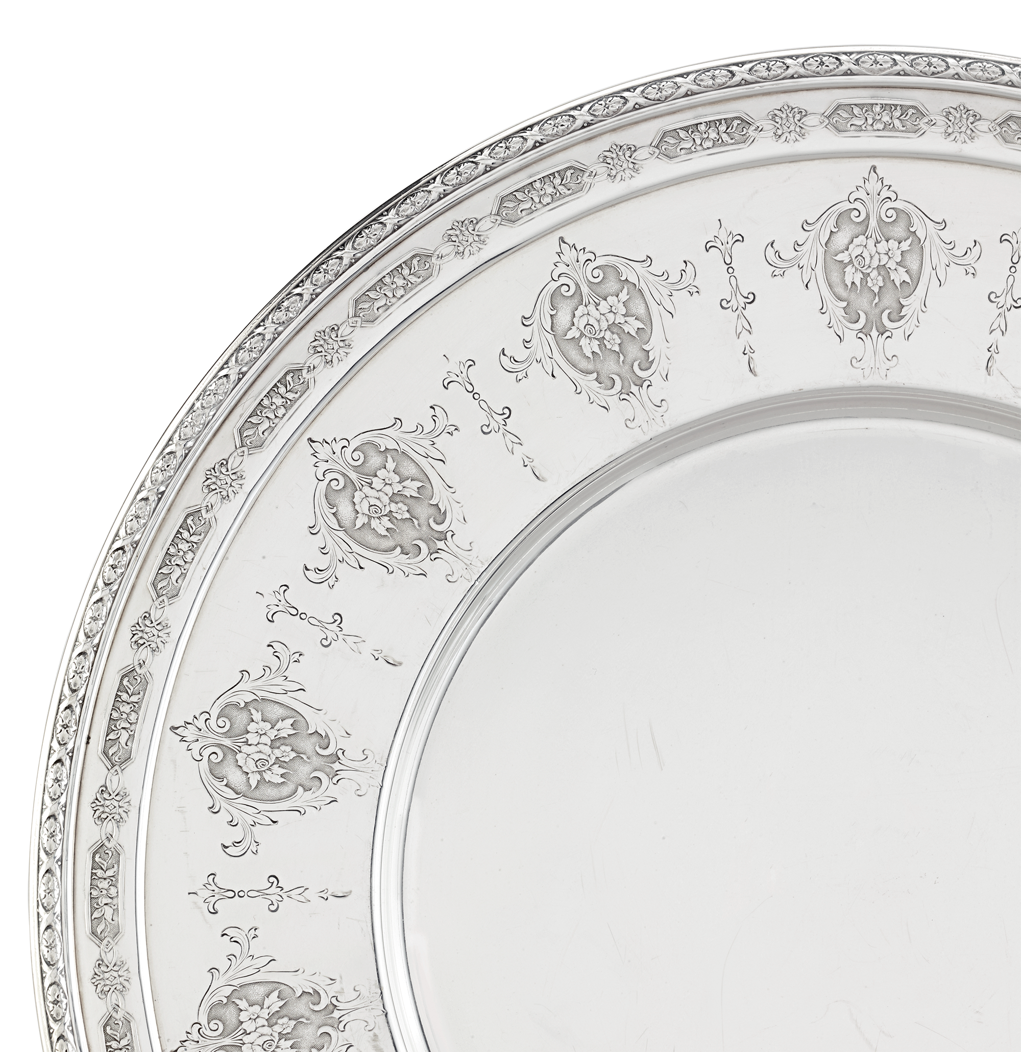 Set of Ten Silver Plates by Towle Silversmiths