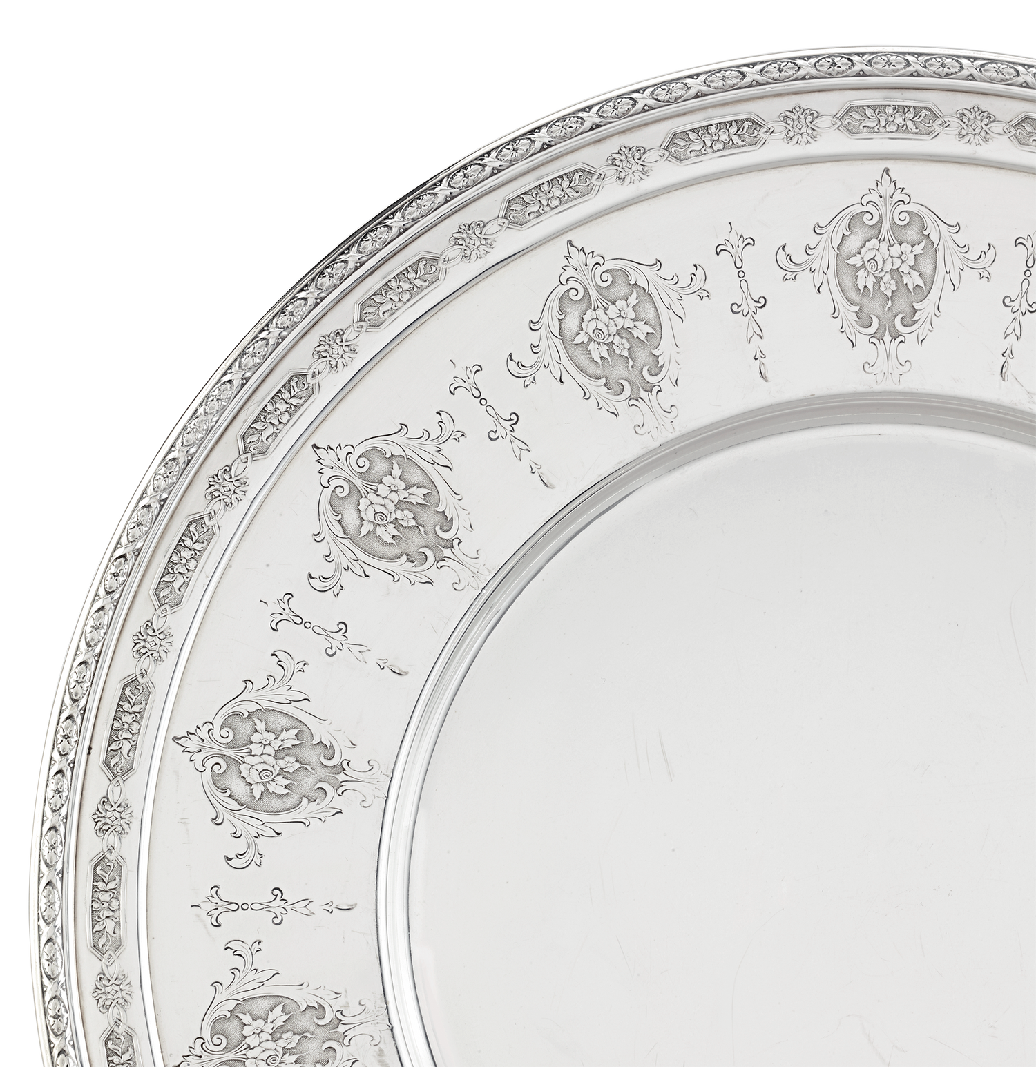 Set of Ten Silver Plates by Towle Silversmiths