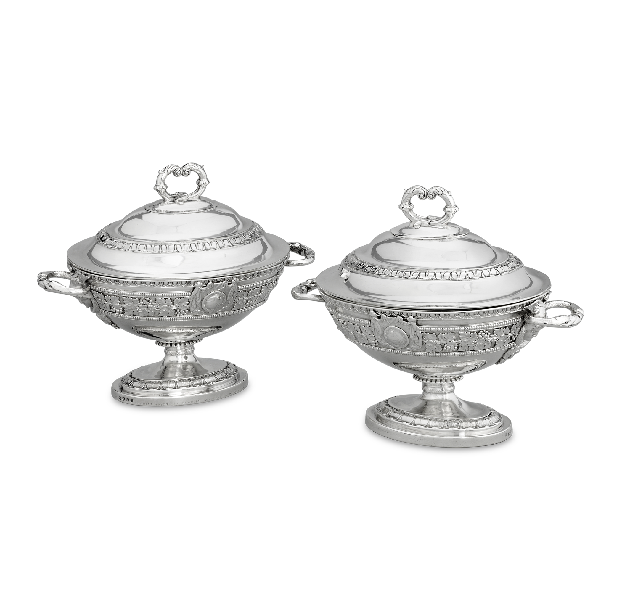 A Pair of George III Silver Sauce Tureens by Digby Scott and Benjamin Smith