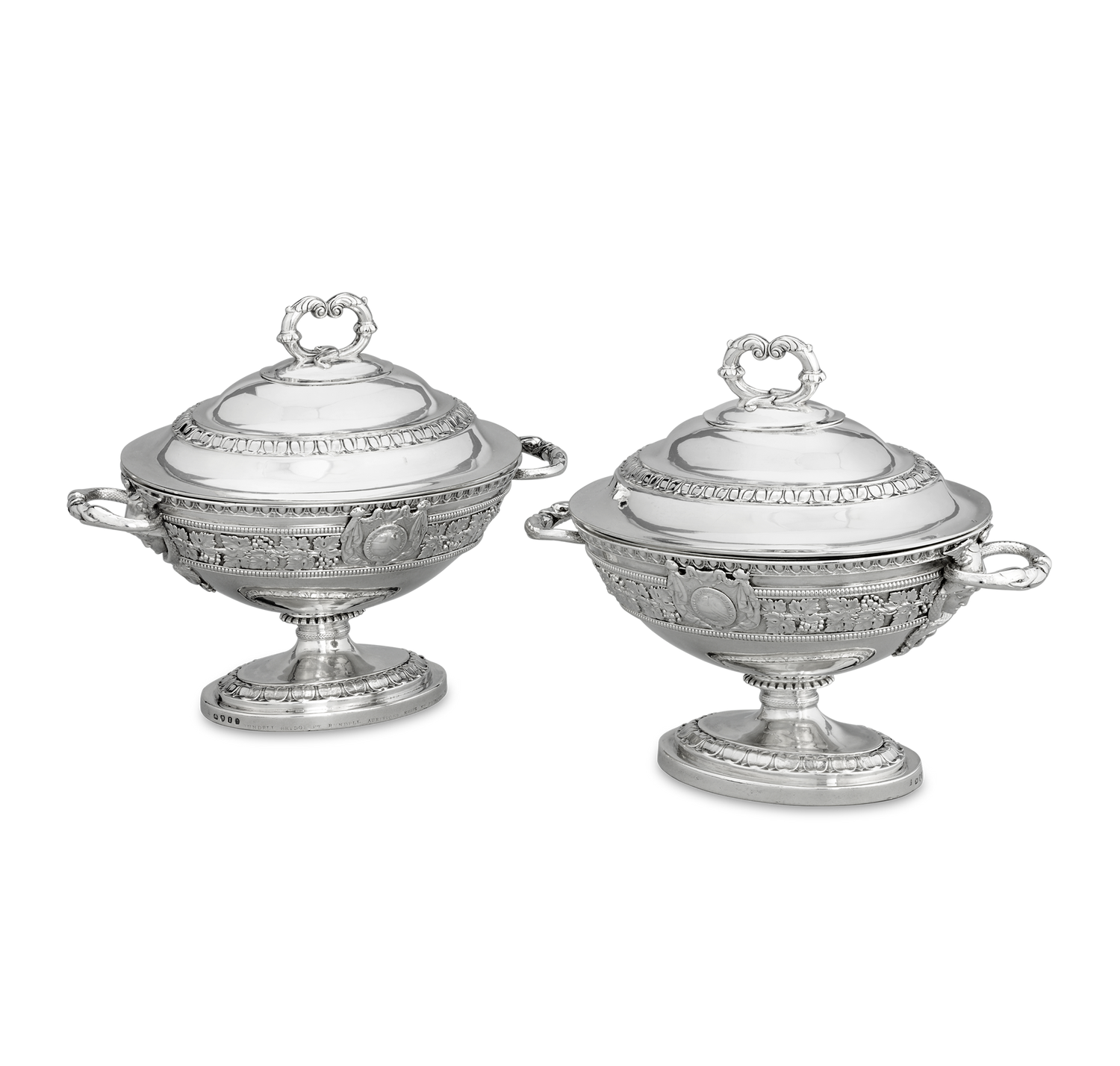 A Pair of George III Silver Sauce Tureens by Digby Scott and Benjamin Smith