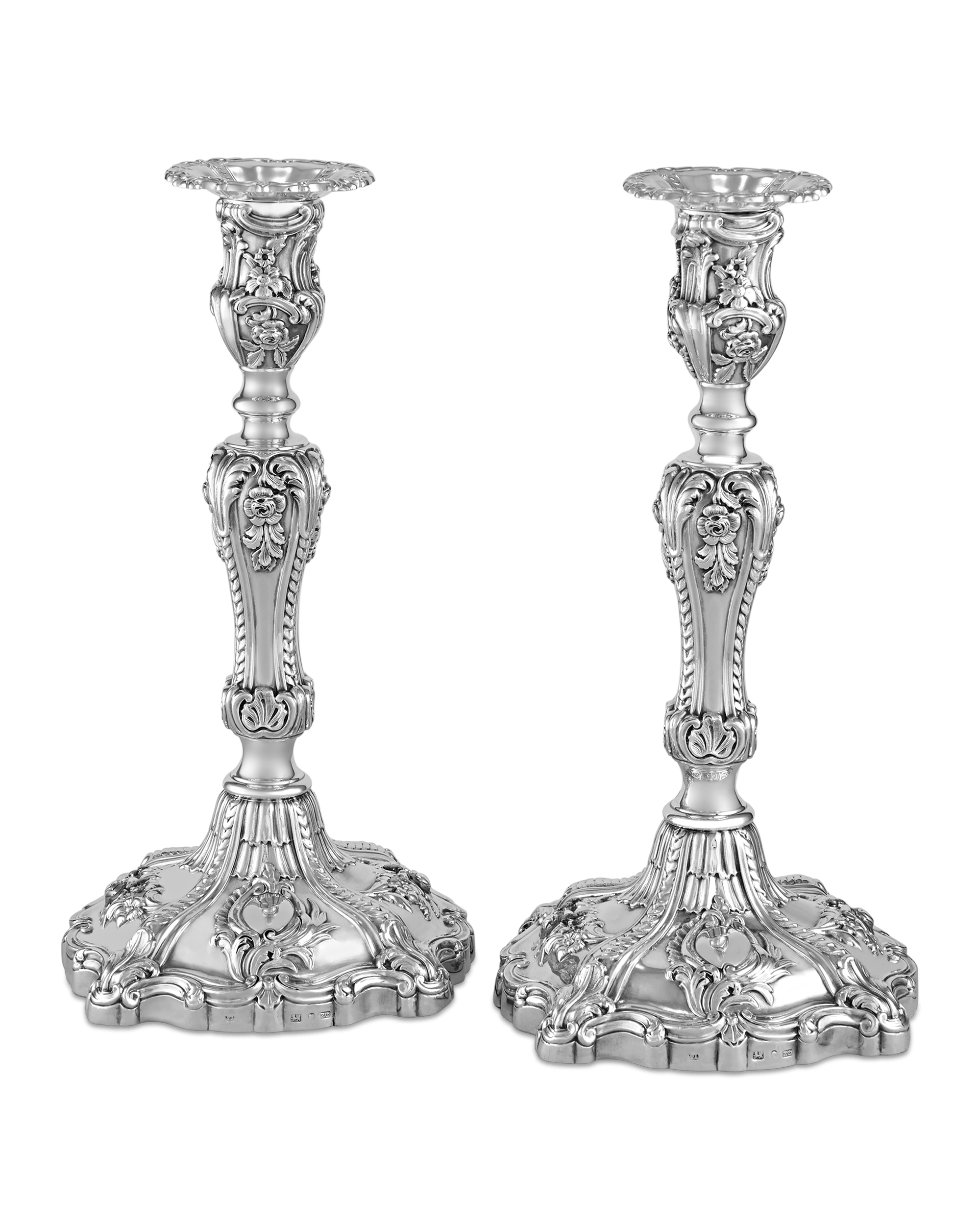 Victorian Silver Candlesticks by Creswick & Co.