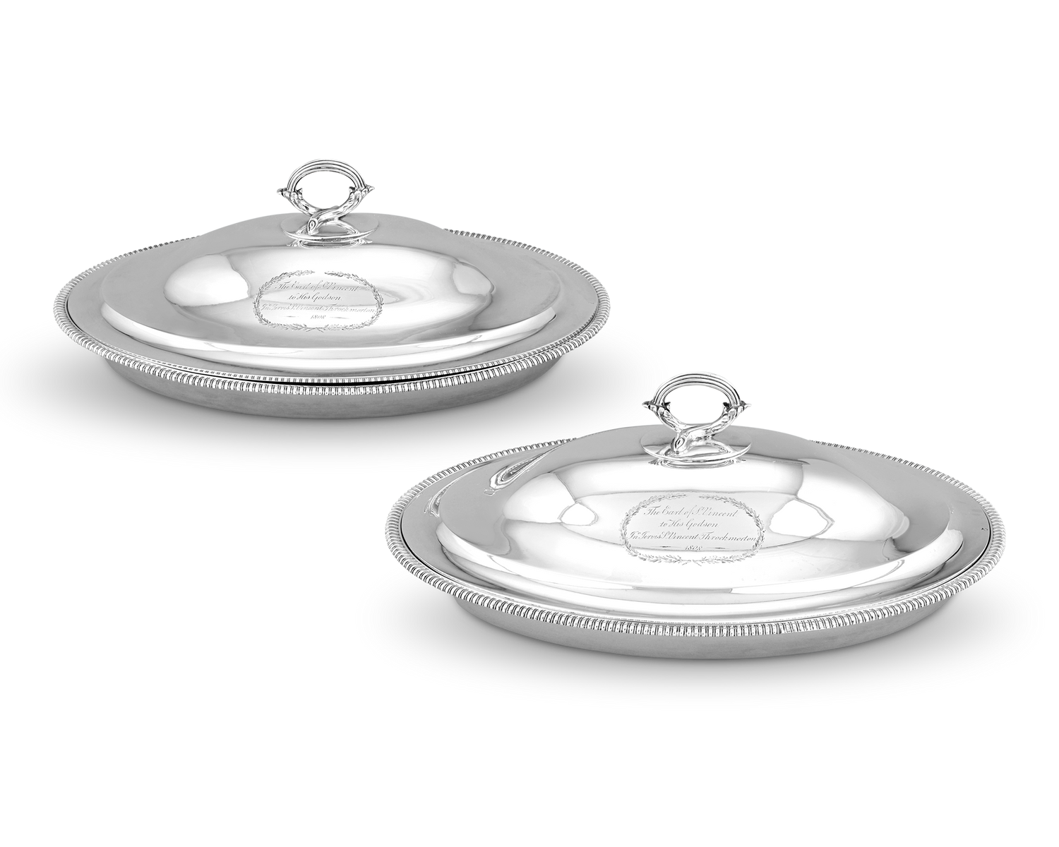 Pair of Georgian Silver Entrée Dishes by T&J Creswick