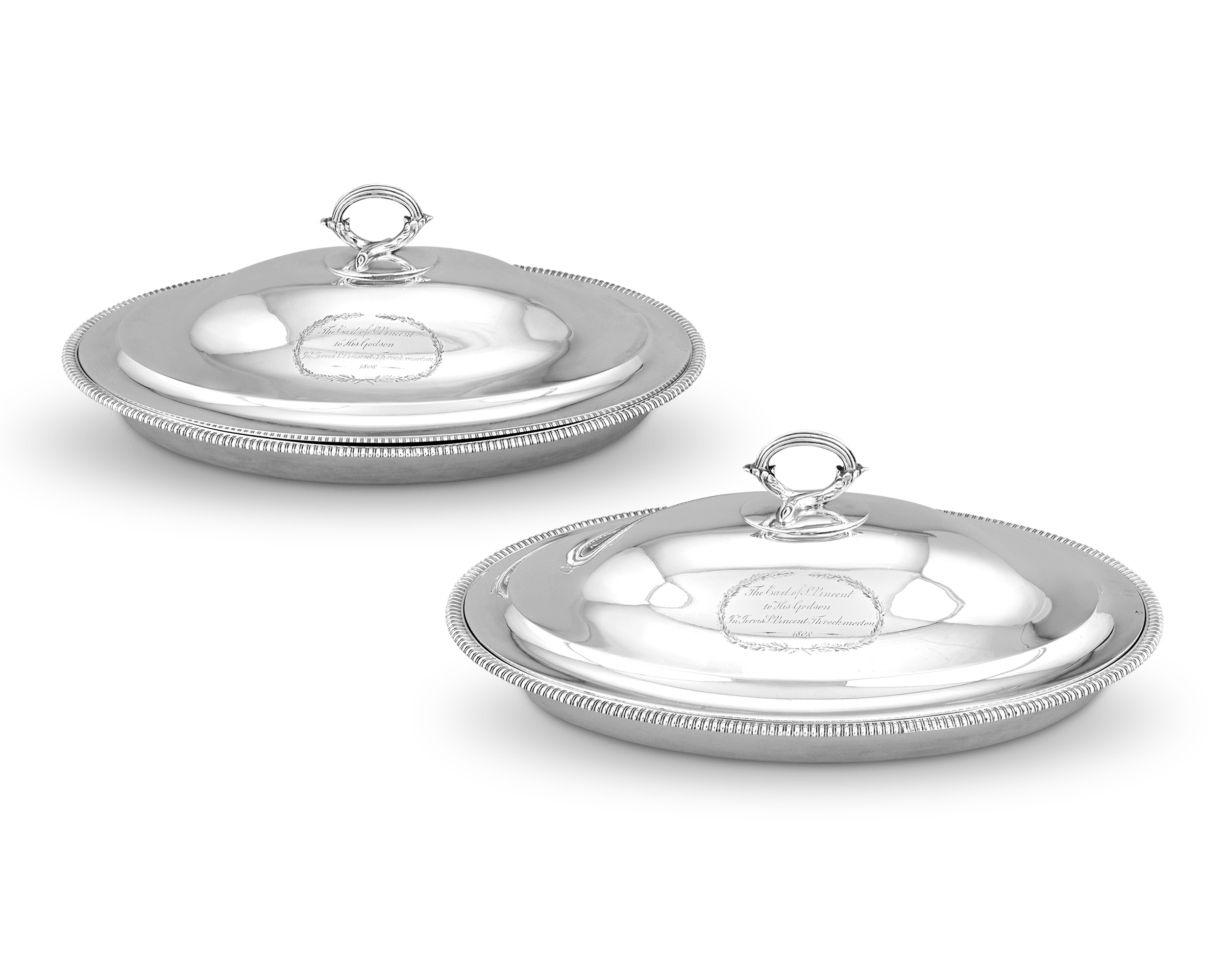 Pair of Georgian Silver Entrée Dishes by T&J Creswick