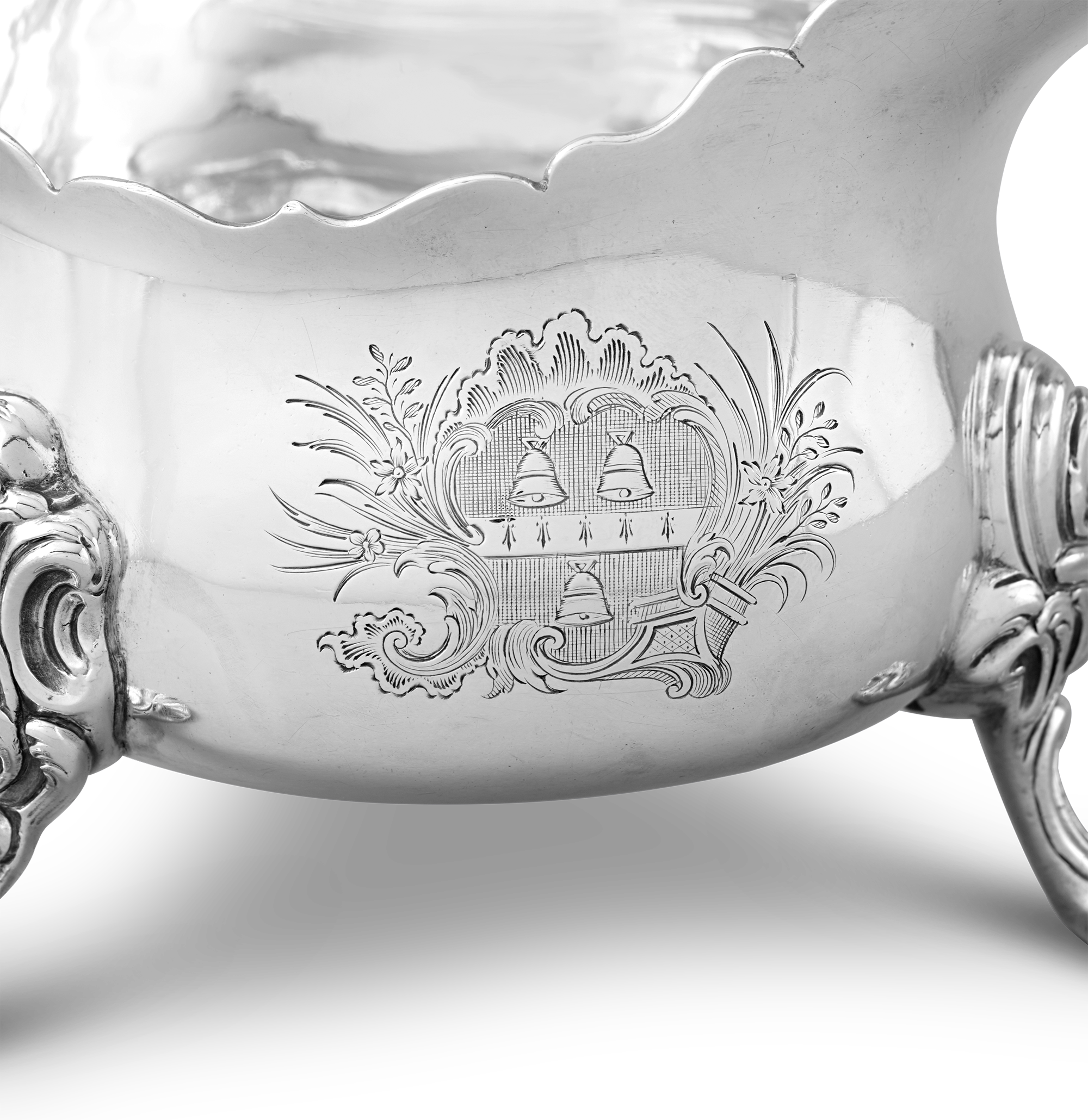 Pair of George II Silver Sauceboats by John Kircup