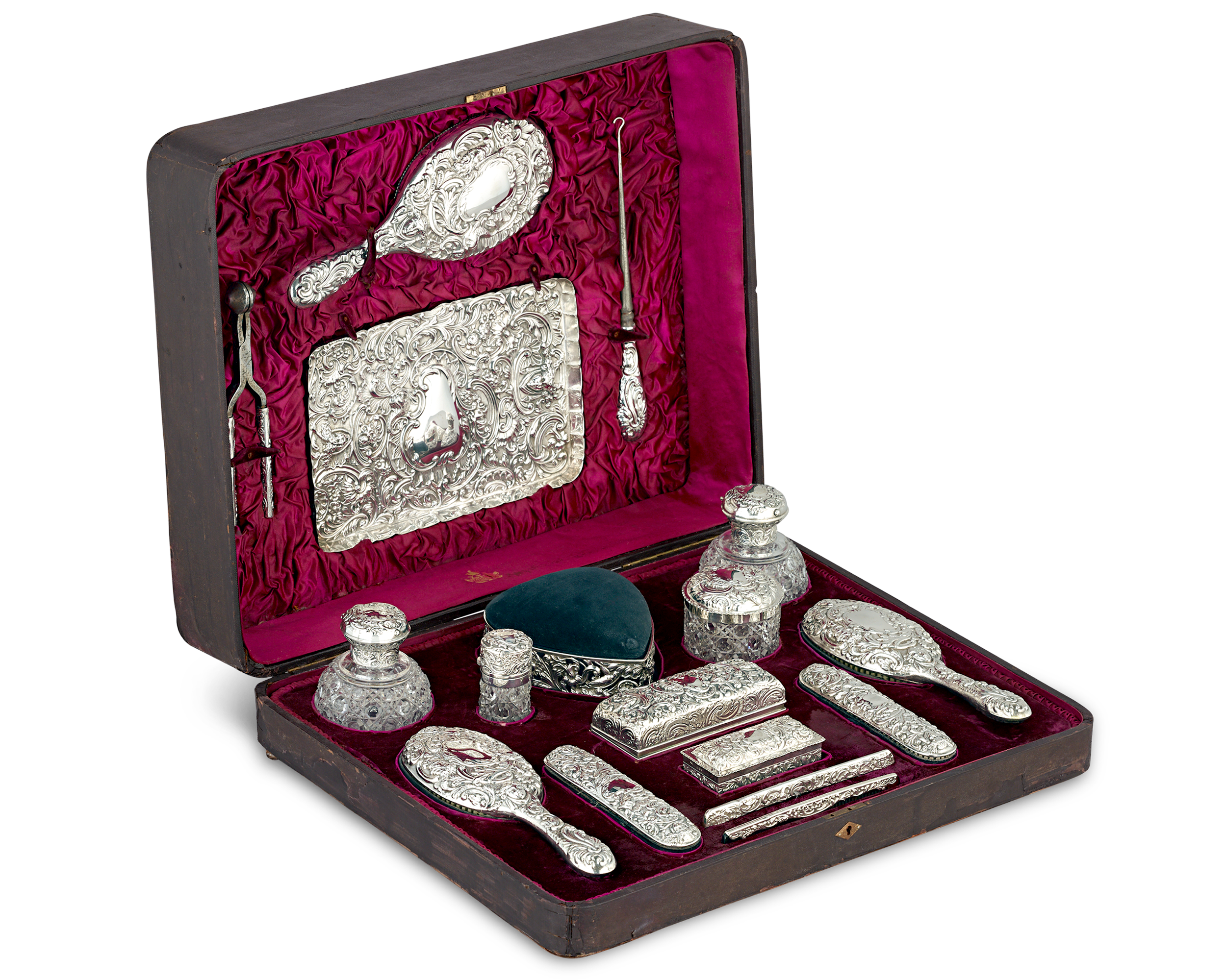 Victorian Dressing Table Set by William Comyns