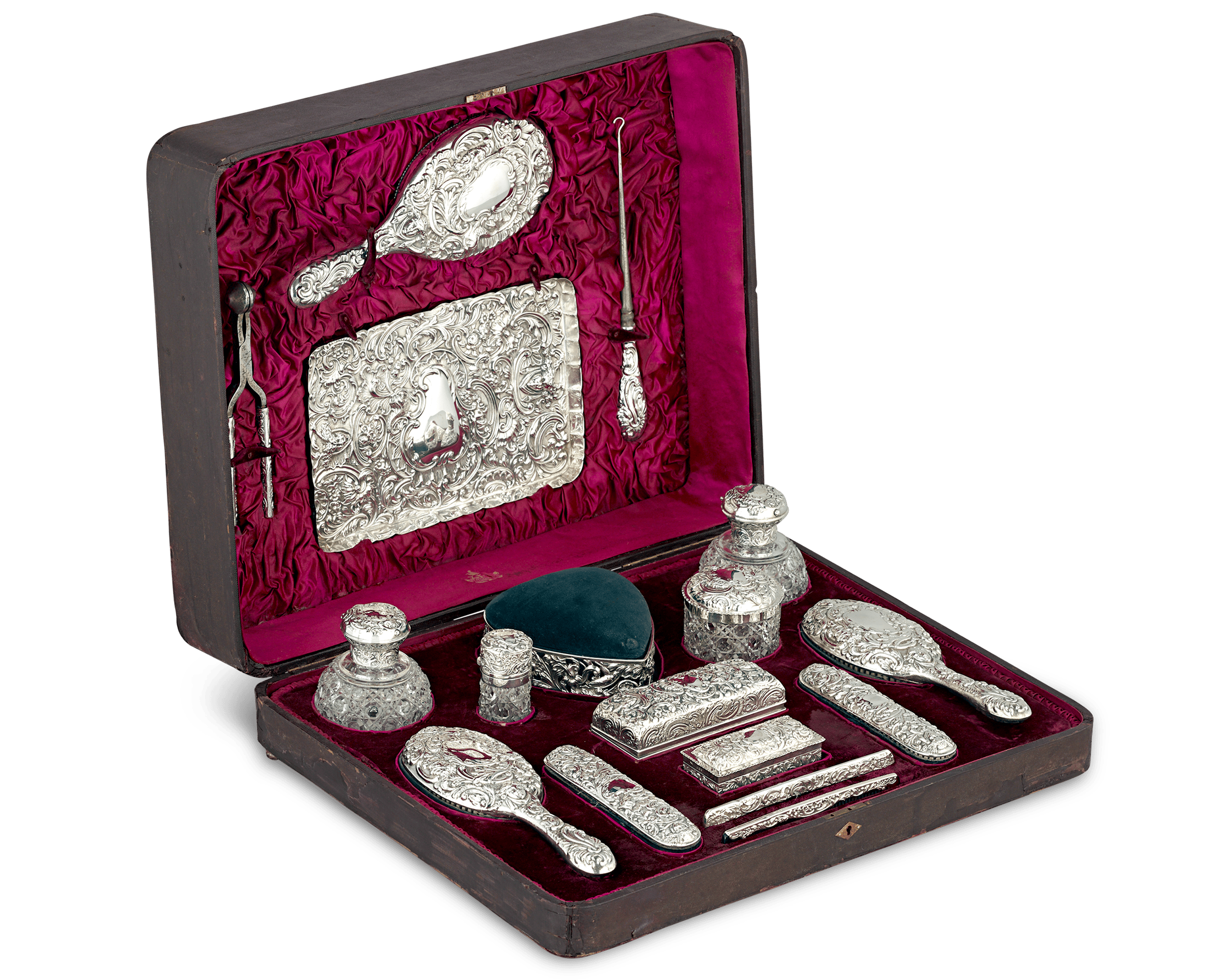 Victorian Dressing Table Set by William Comyns | M.S. Rau Victorian Dressing Table Set by William Comyns | M.S. Rau