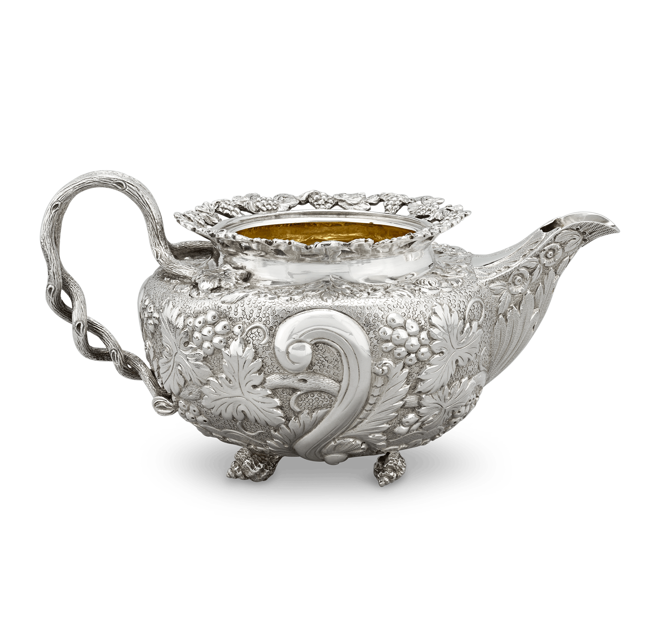 Georgian Silver Three-Piece Tea Set by John Bridge