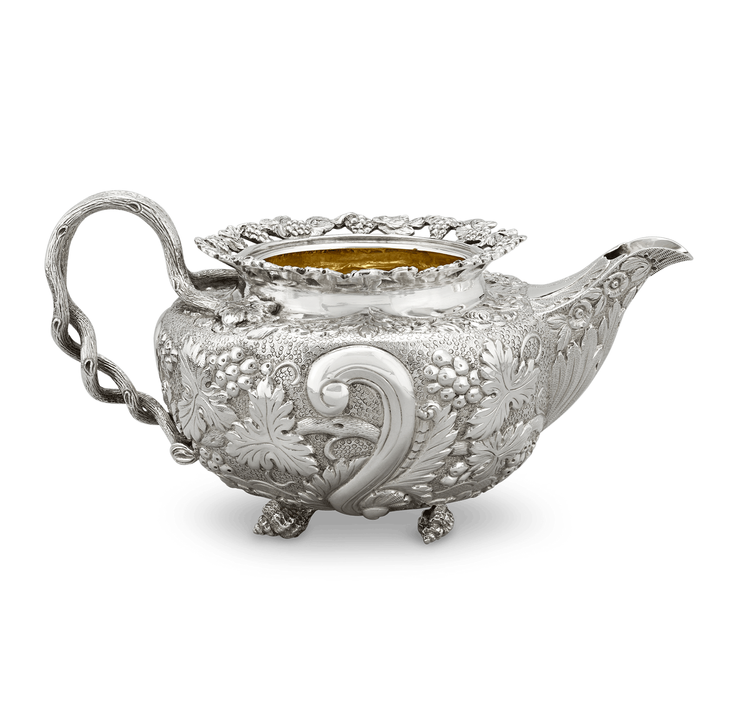 Georgian Silver Three-Piece Tea Set by John Bridge