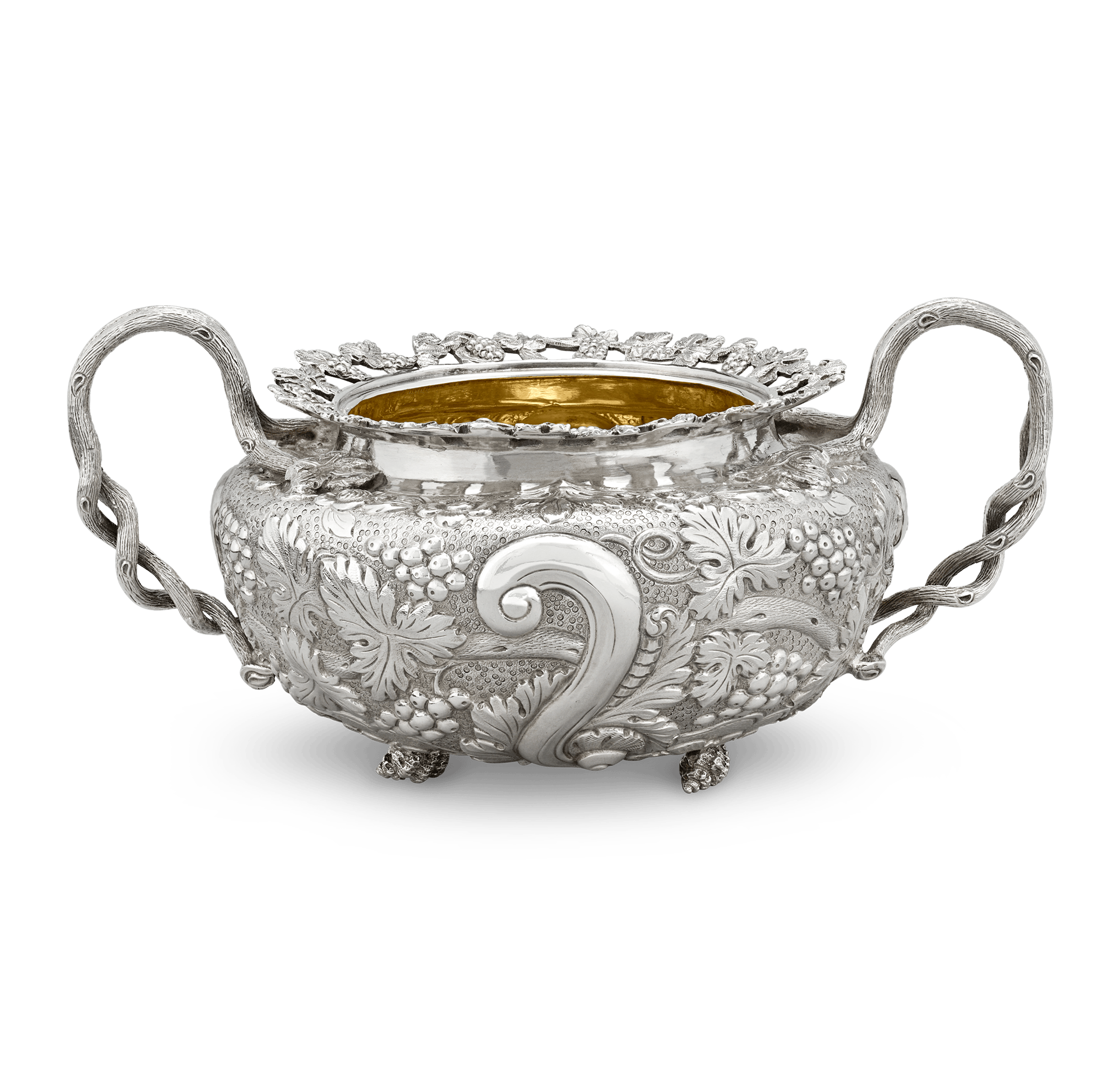 Georgian Silver Three-Piece Tea Set by John Bridge