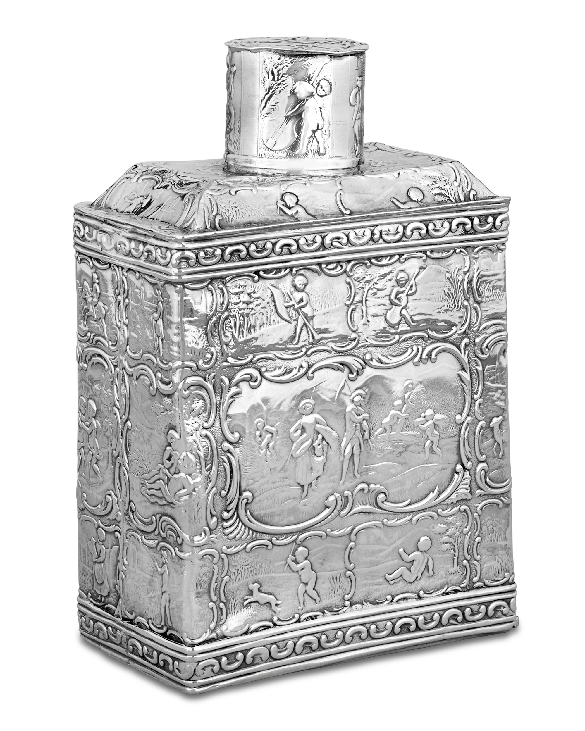 Dutch Rococo-Style Silver Tea Canister