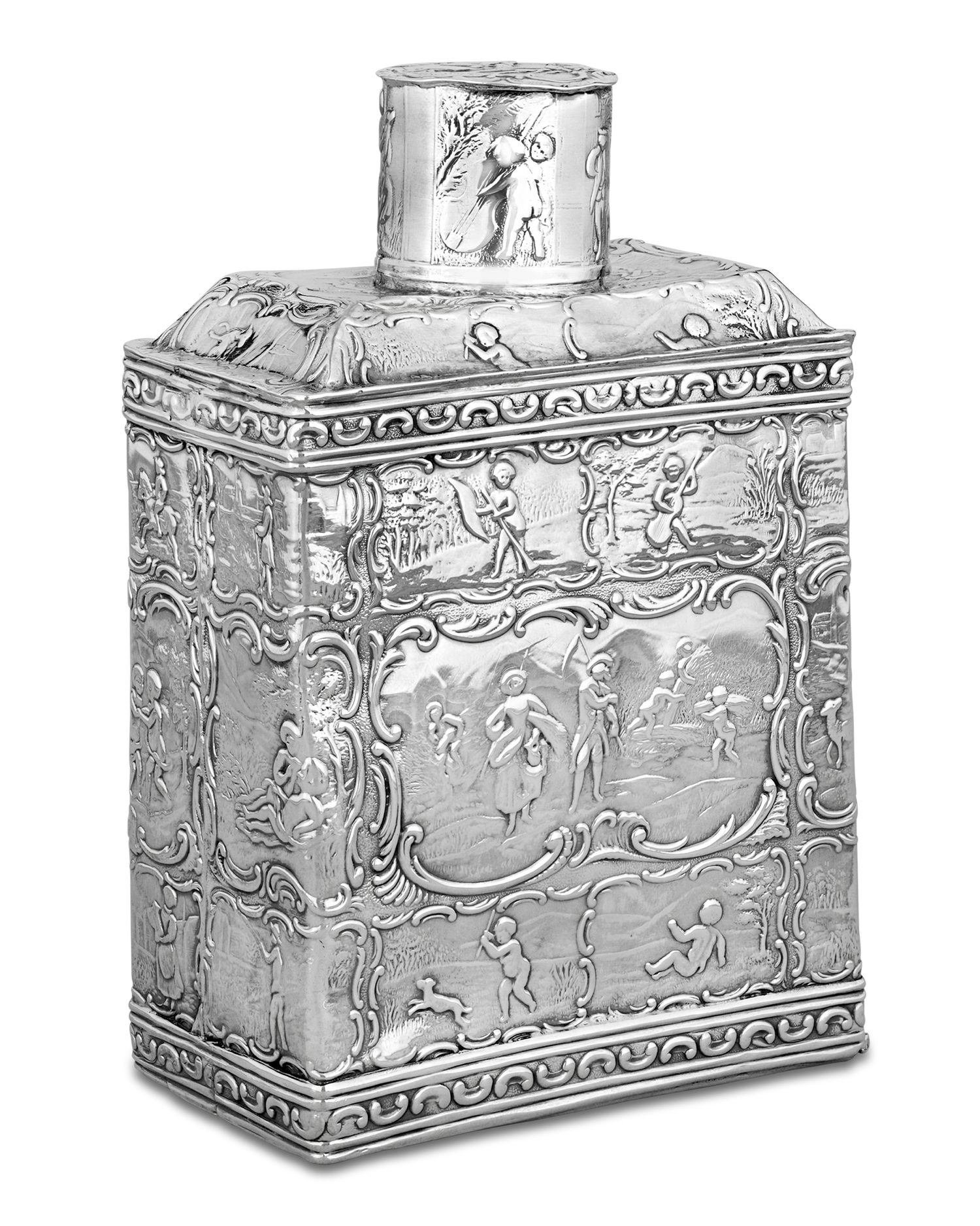 Dutch Rococo-Style Silver Tea Canister