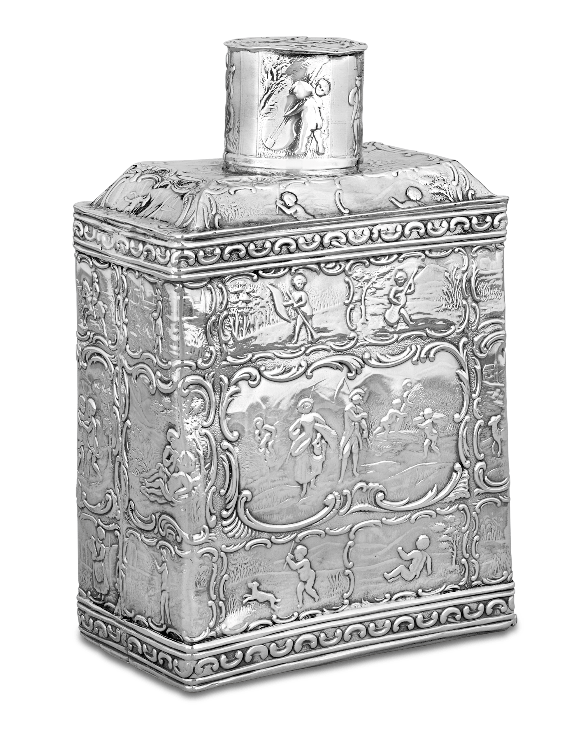 Dutch Rococo-Style Silver Tea Canister