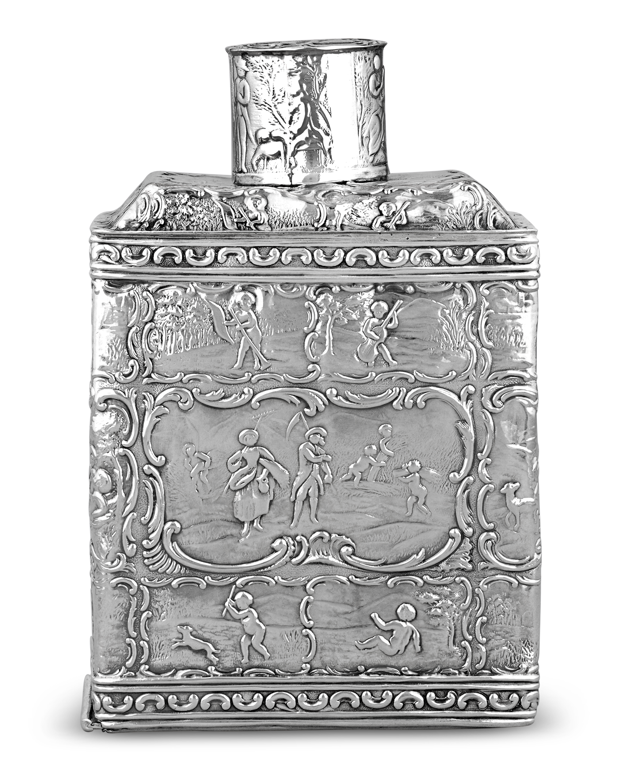 Dutch Rococo-Style Silver Tea Canister