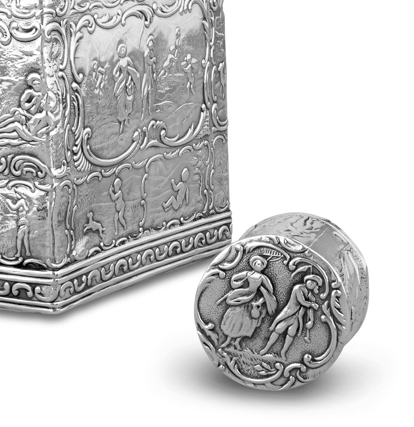 Dutch Rococo-Style Silver Tea Canister