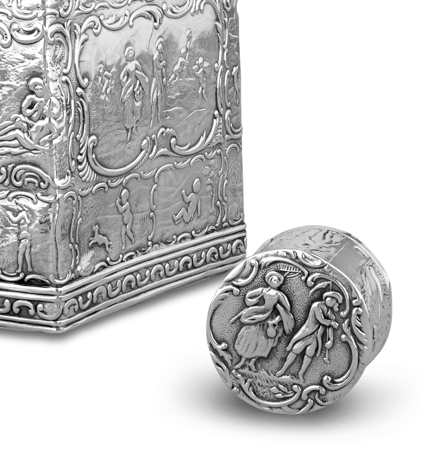 Dutch Rococo-Style Silver Tea Canister