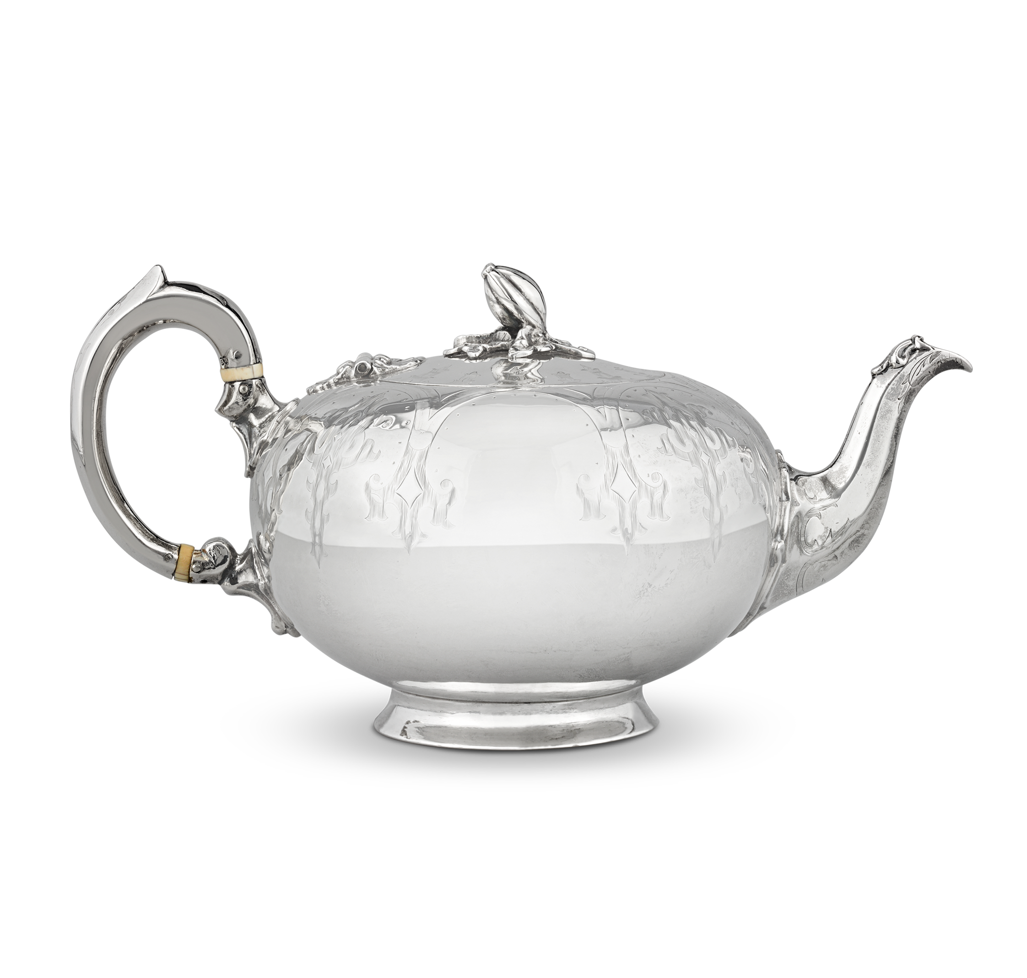 Victorian Three-Piece Silver Tea Set by Robert Harper