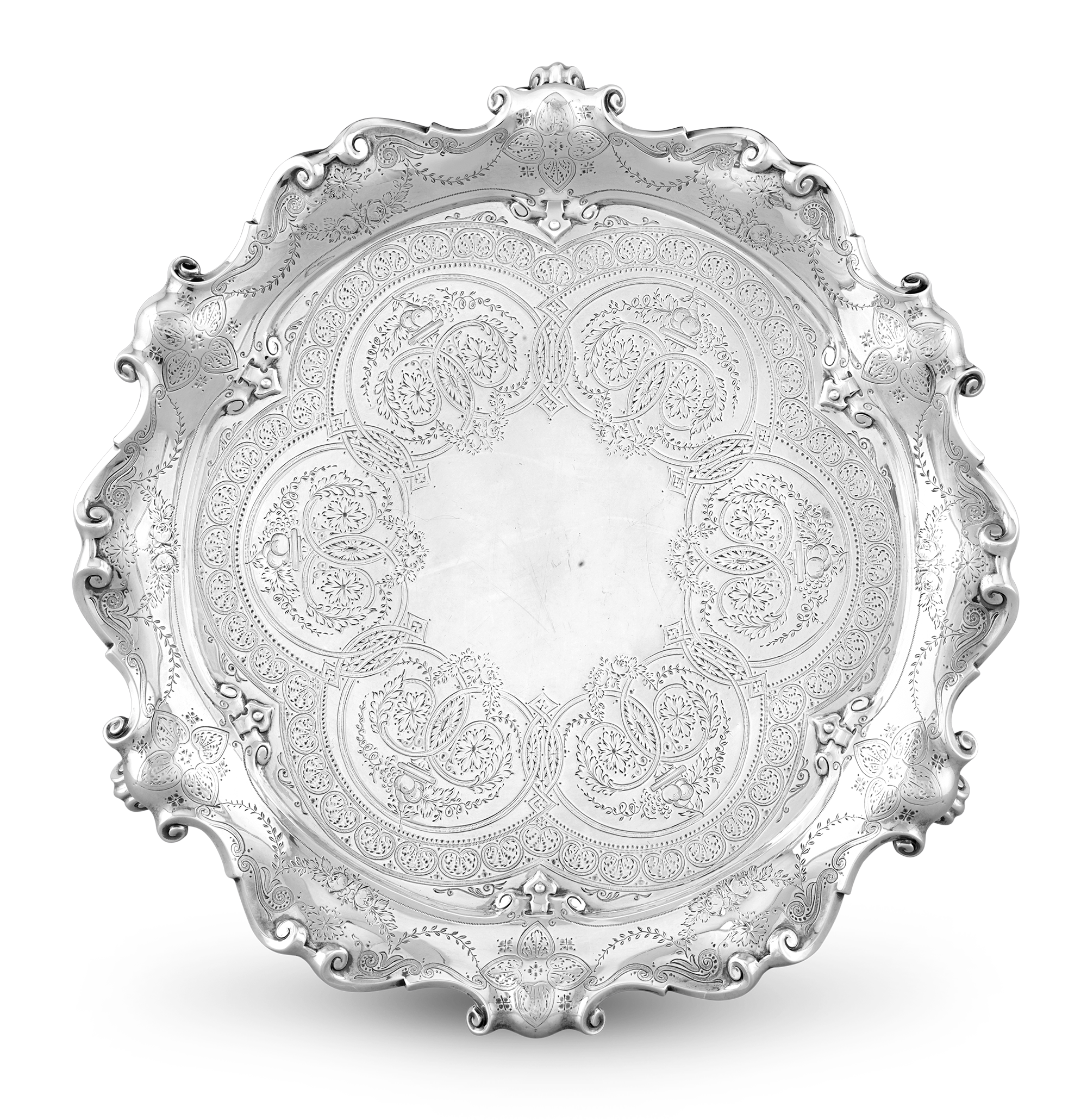 Victorian Silver Salver by Walter & John Barnard