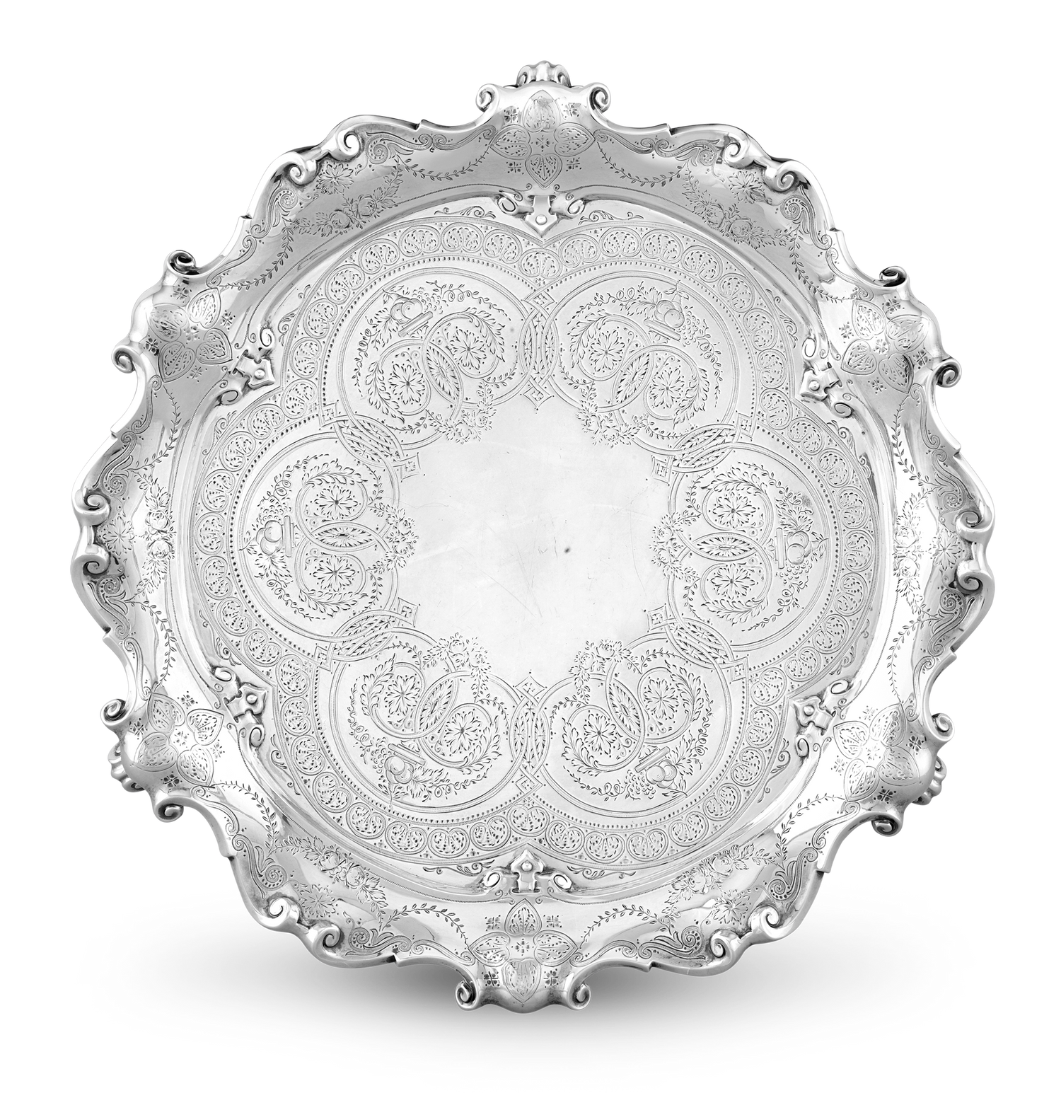 Victorian Silver Salver by Walter & John Barnard