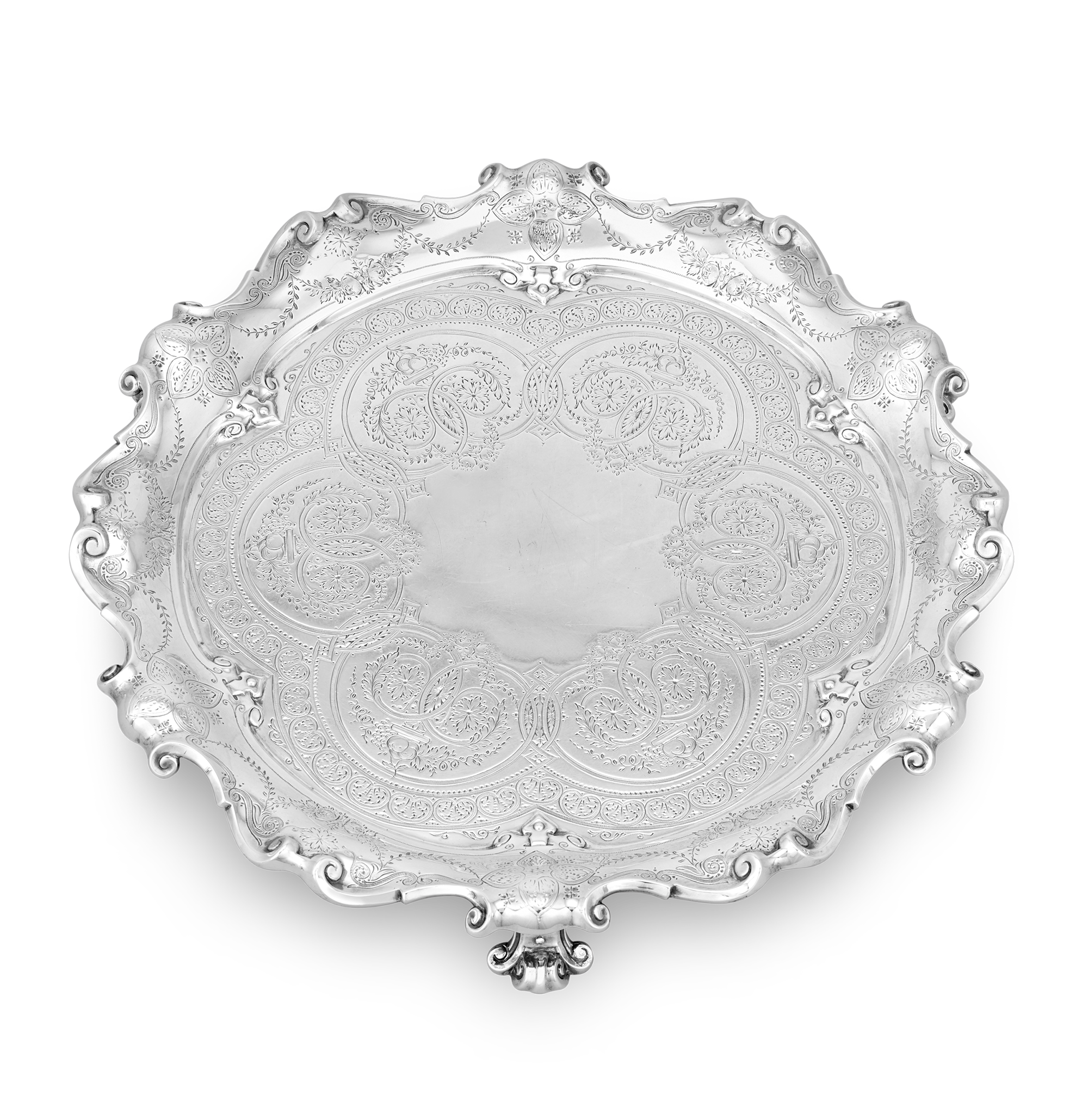 Victorian Silver Salver by Walter & John Barnard