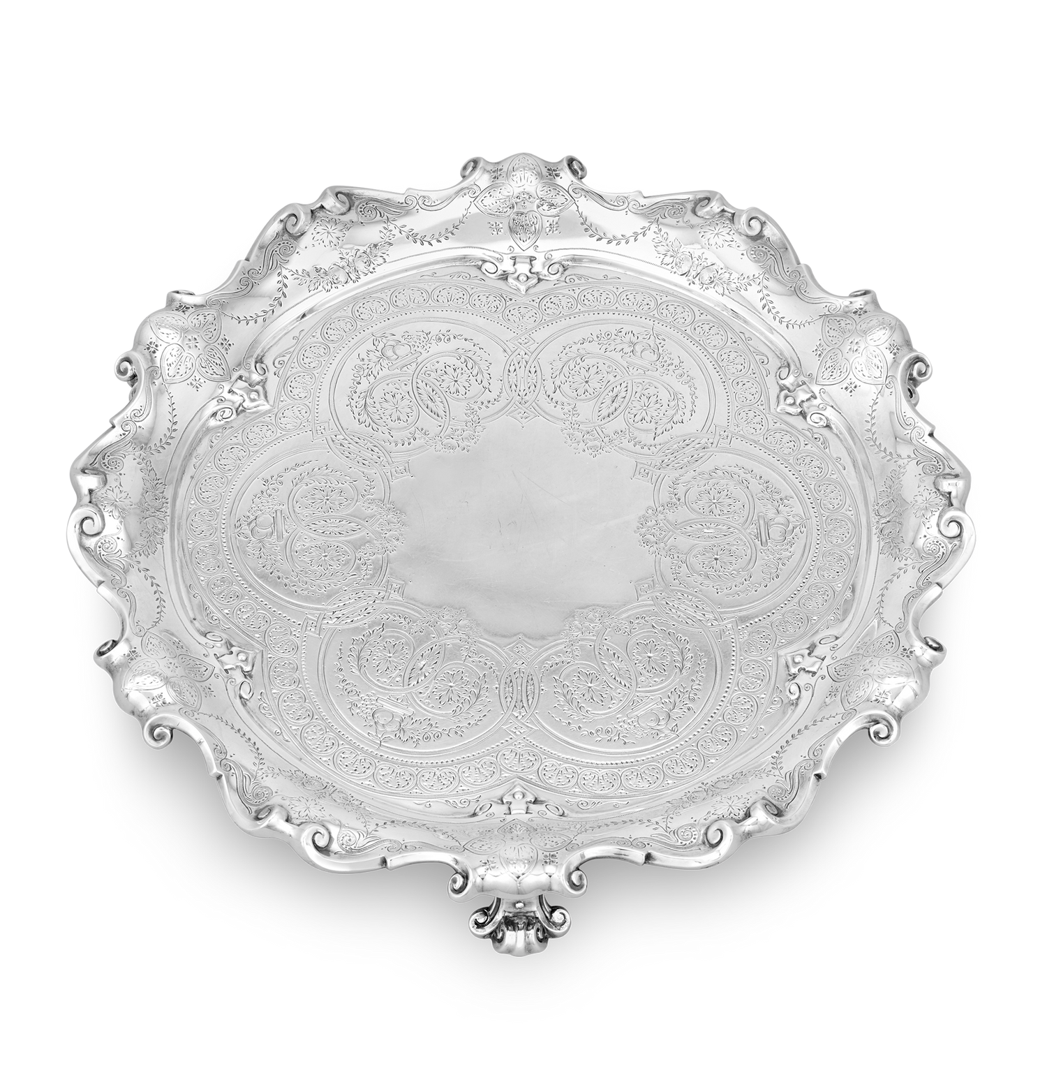 Victorian Silver Salver by Walter & John Barnard