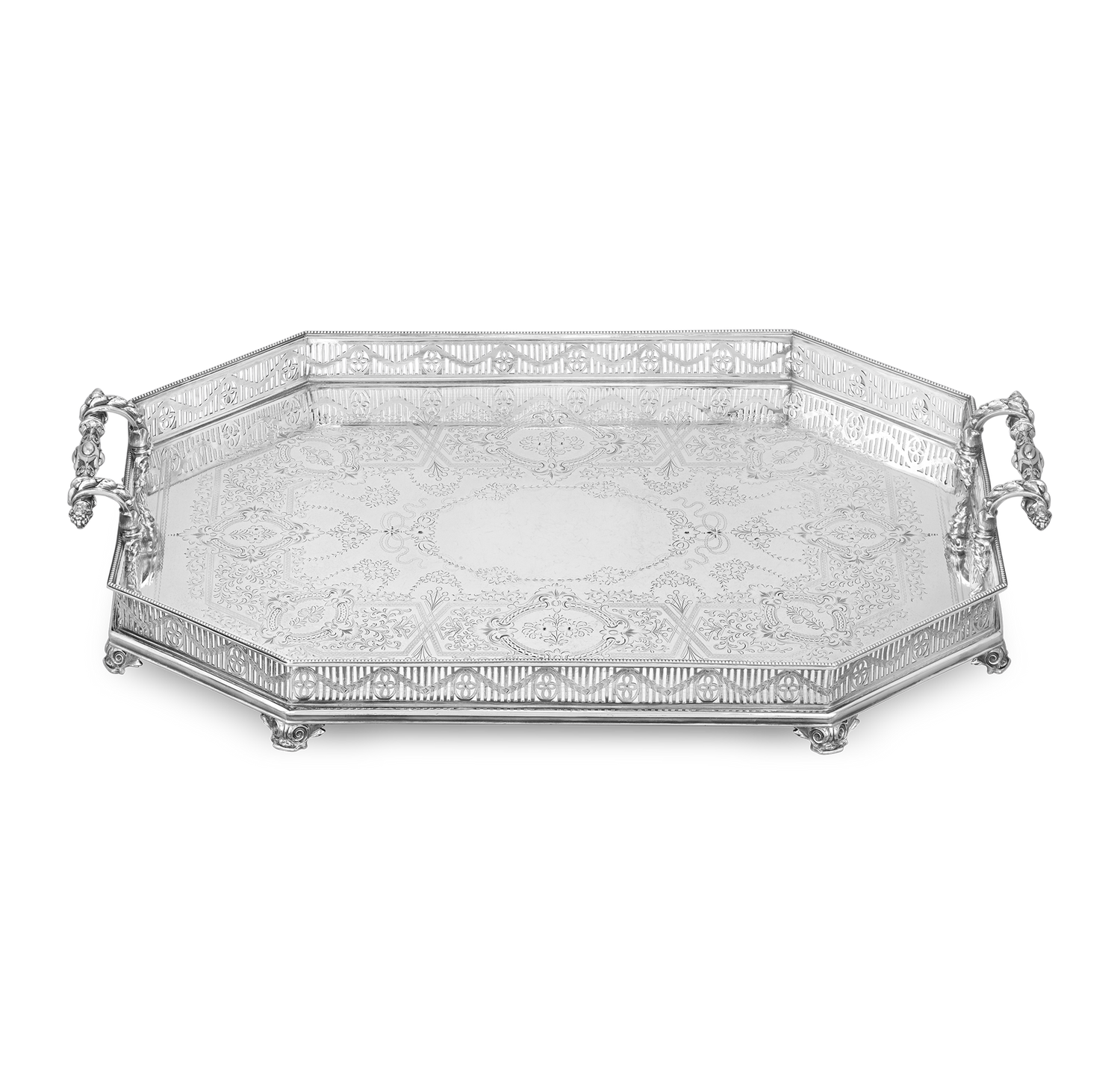 Victorian Electroplated Galleried Tray by Martin Hall & Co.