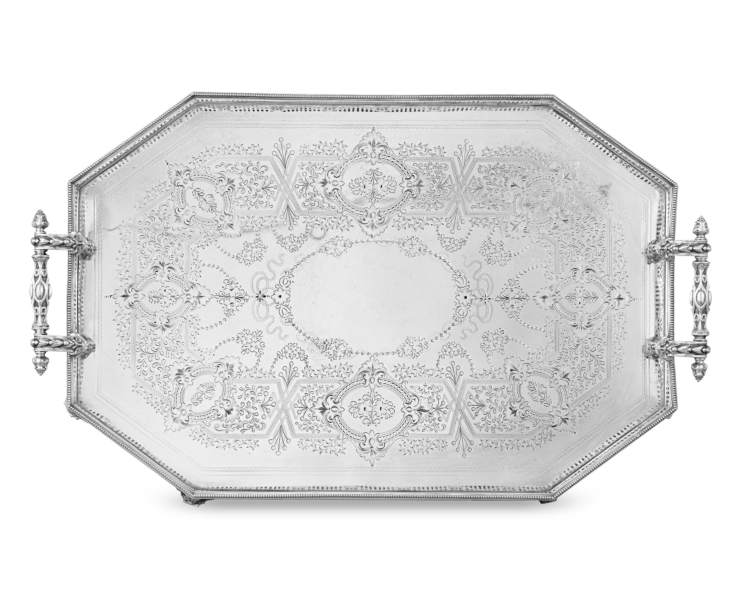 Victorian Electroplated Galleried Tray by Martin Hall & Co.