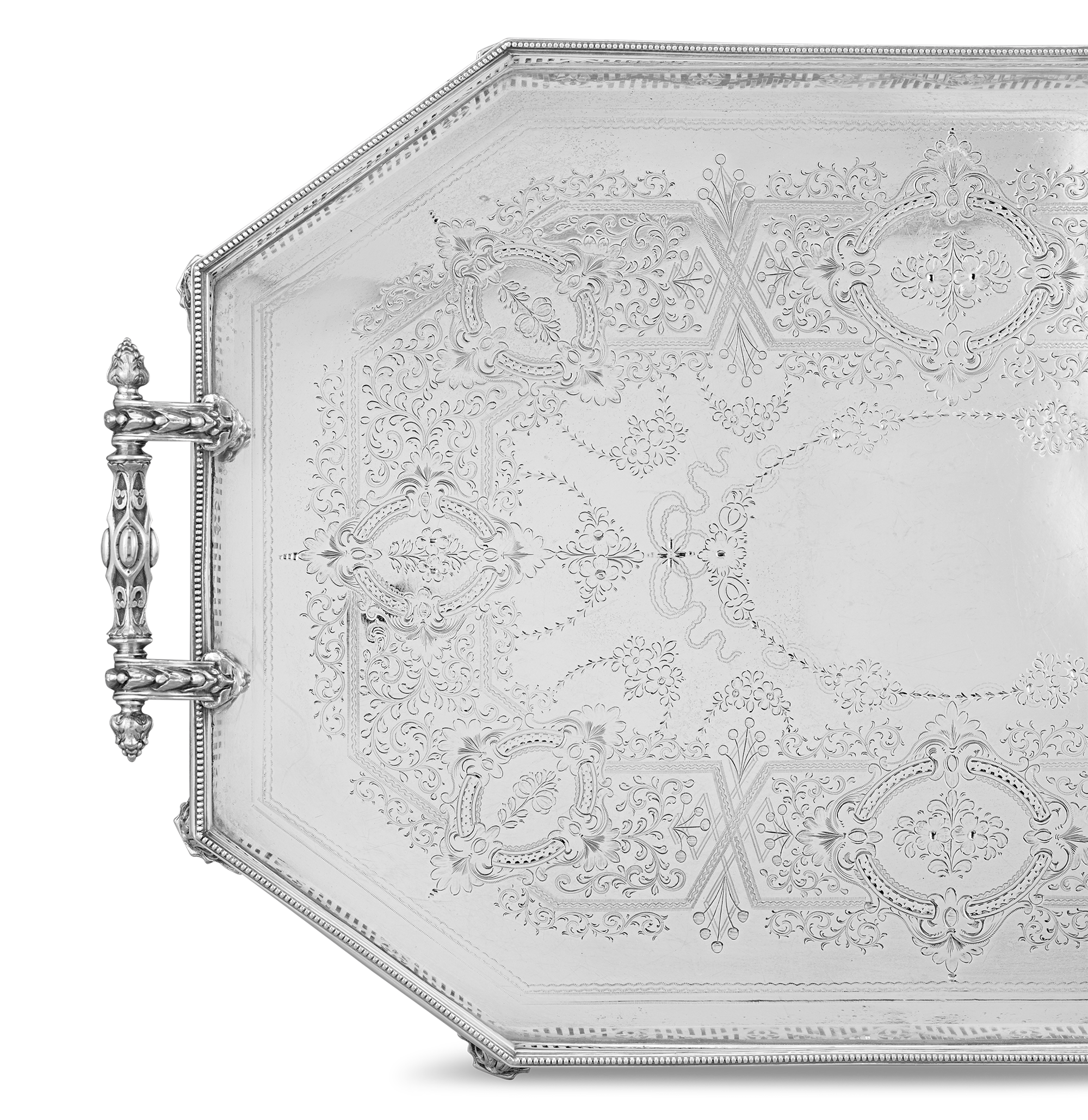 Victorian Electroplated Galleried Tray by Martin Hall & Co.