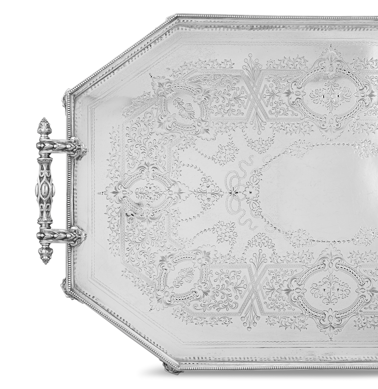 Victorian Electroplated Galleried Tray by Martin Hall & Co.