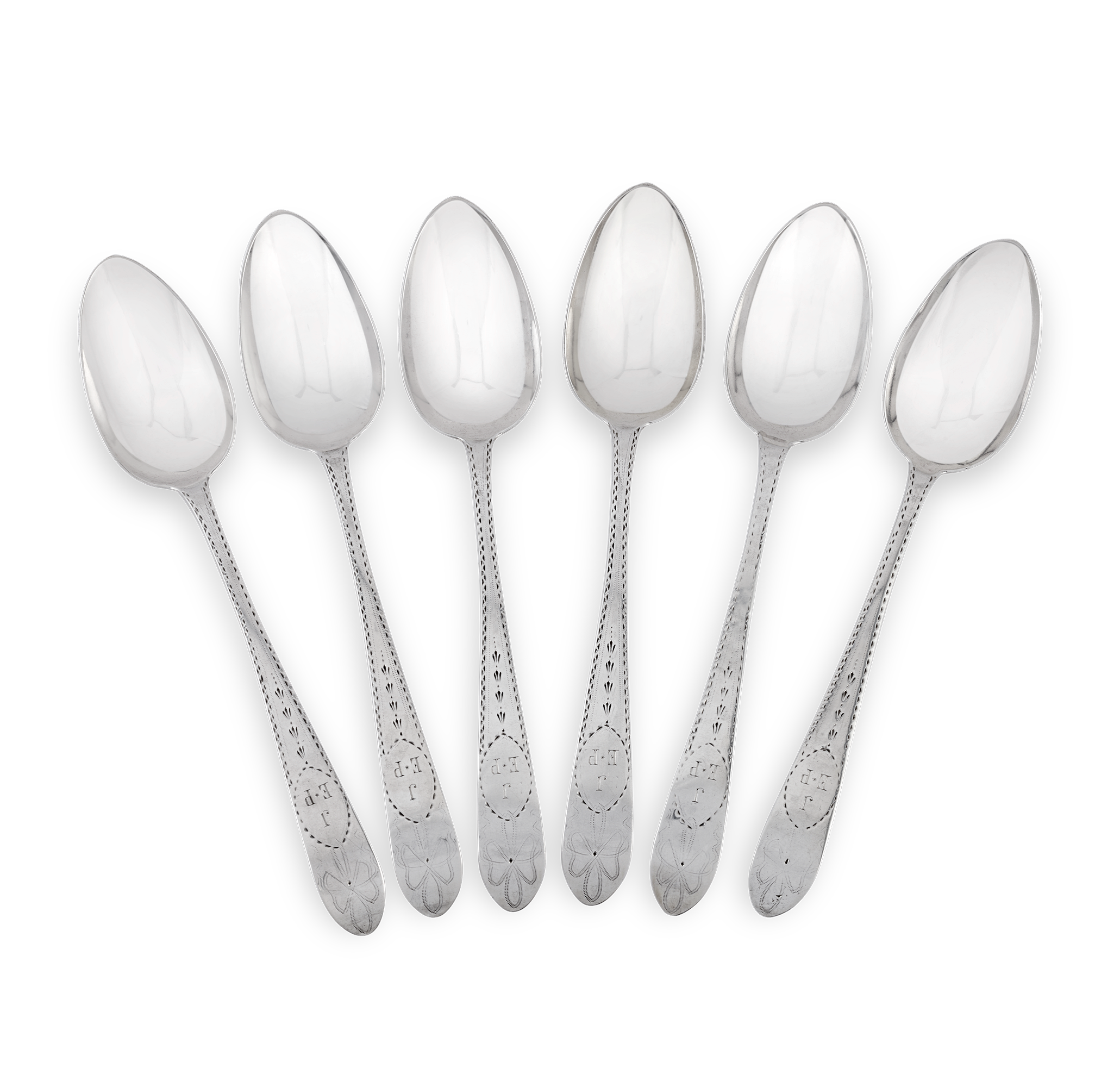 Six Old English Silver Tablespoons by John Power