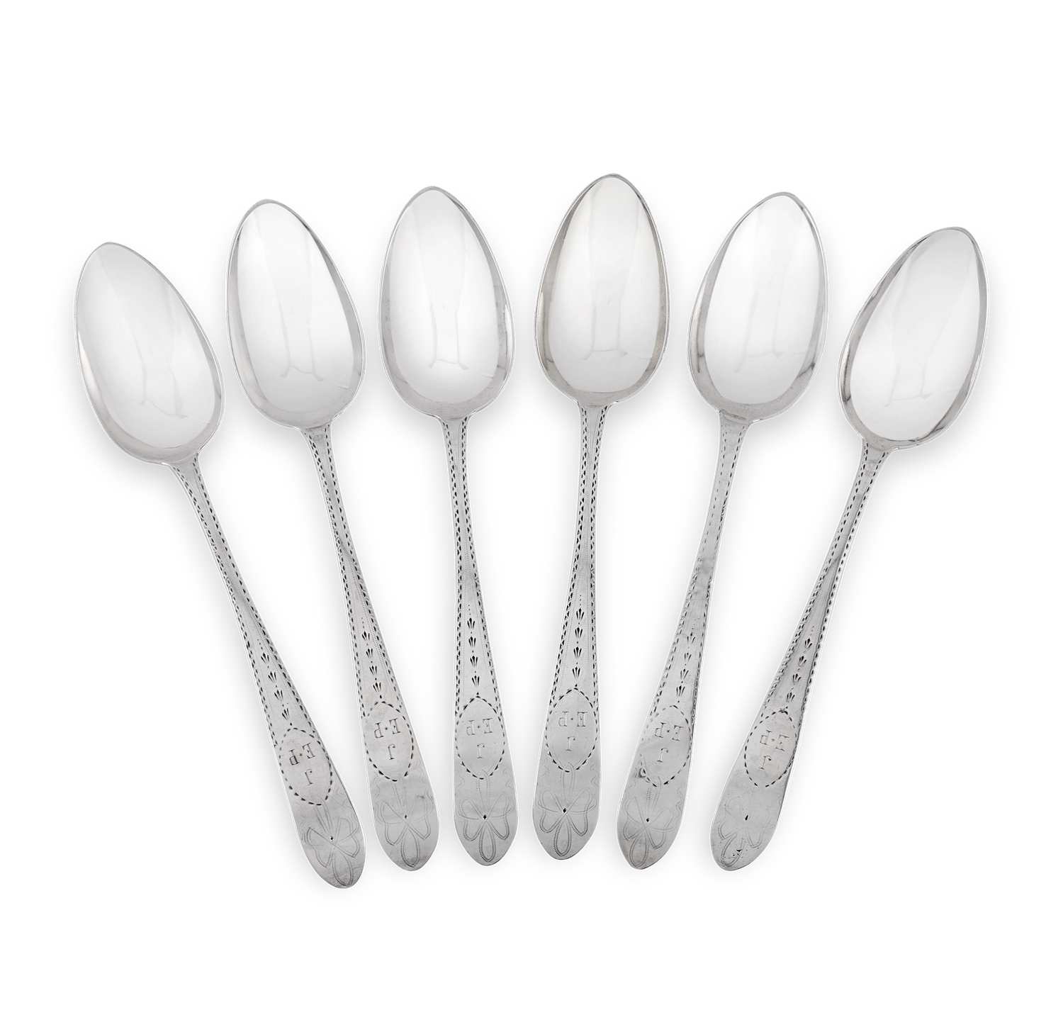 Six Old English Silver Tablespoons by John Power