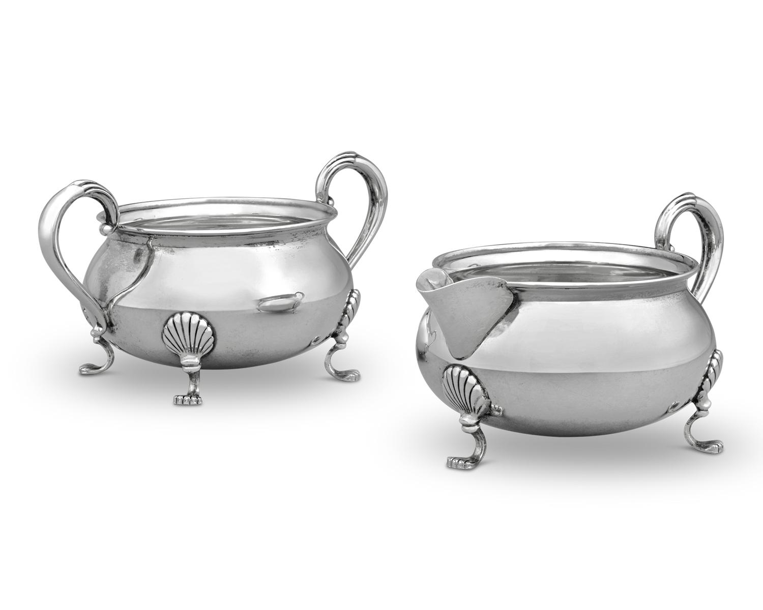 Silver Sugar and Creamer by Fisher Silversmiths