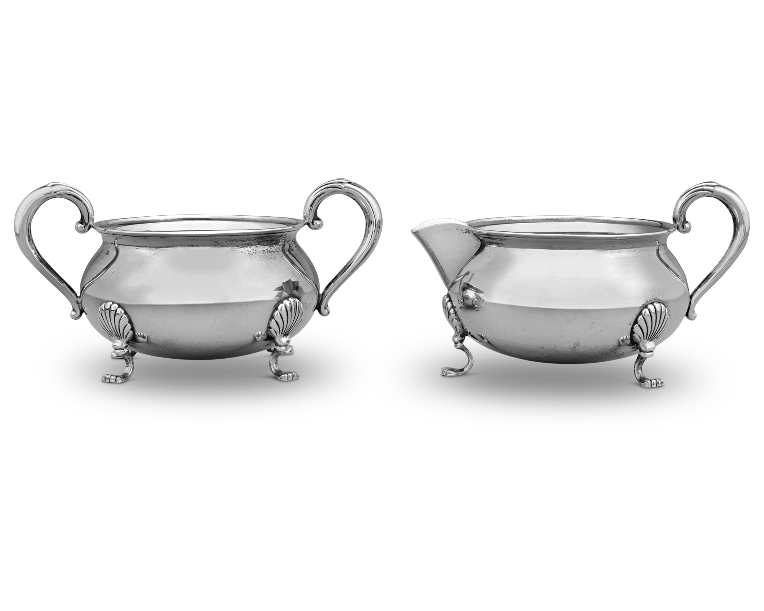 Silver Sugar and Creamer by Fisher Silversmiths