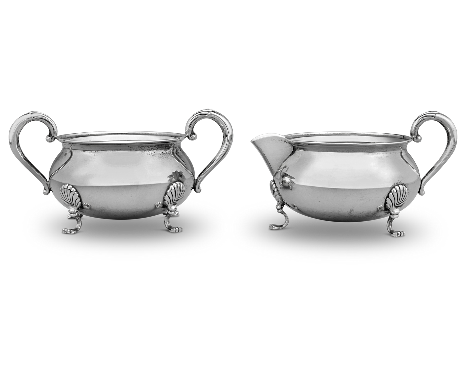 Silver Sugar and Creamer by Fisher Silversmiths