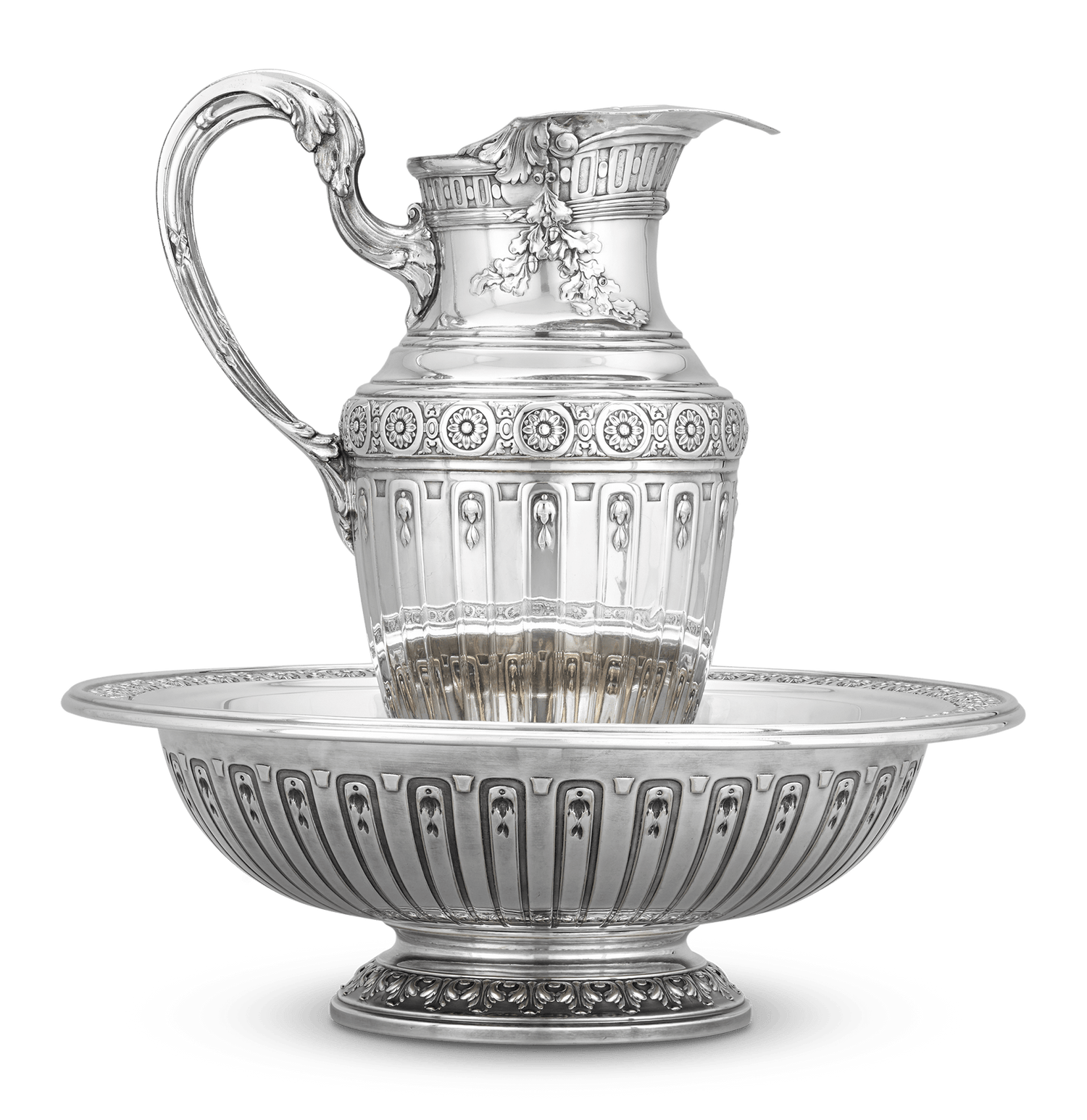 Silverplated Ewer and Basin by Quist