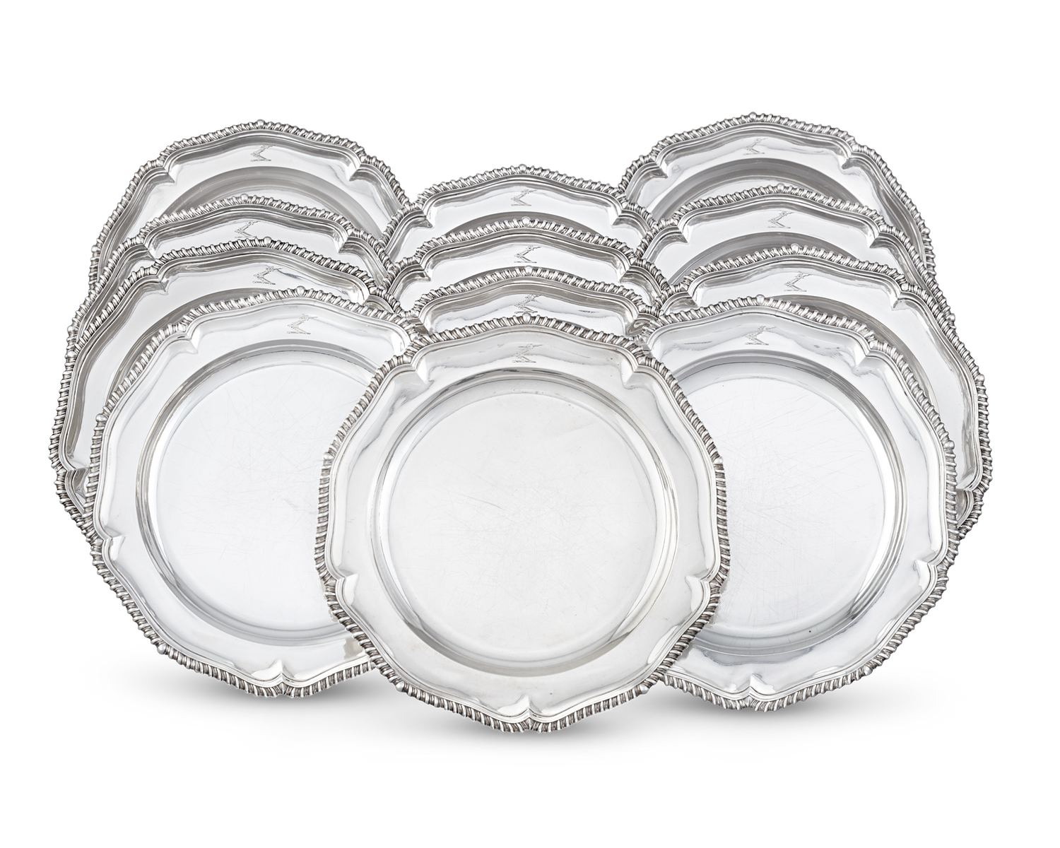 Set of 12 Silver Plates by Paul Storr