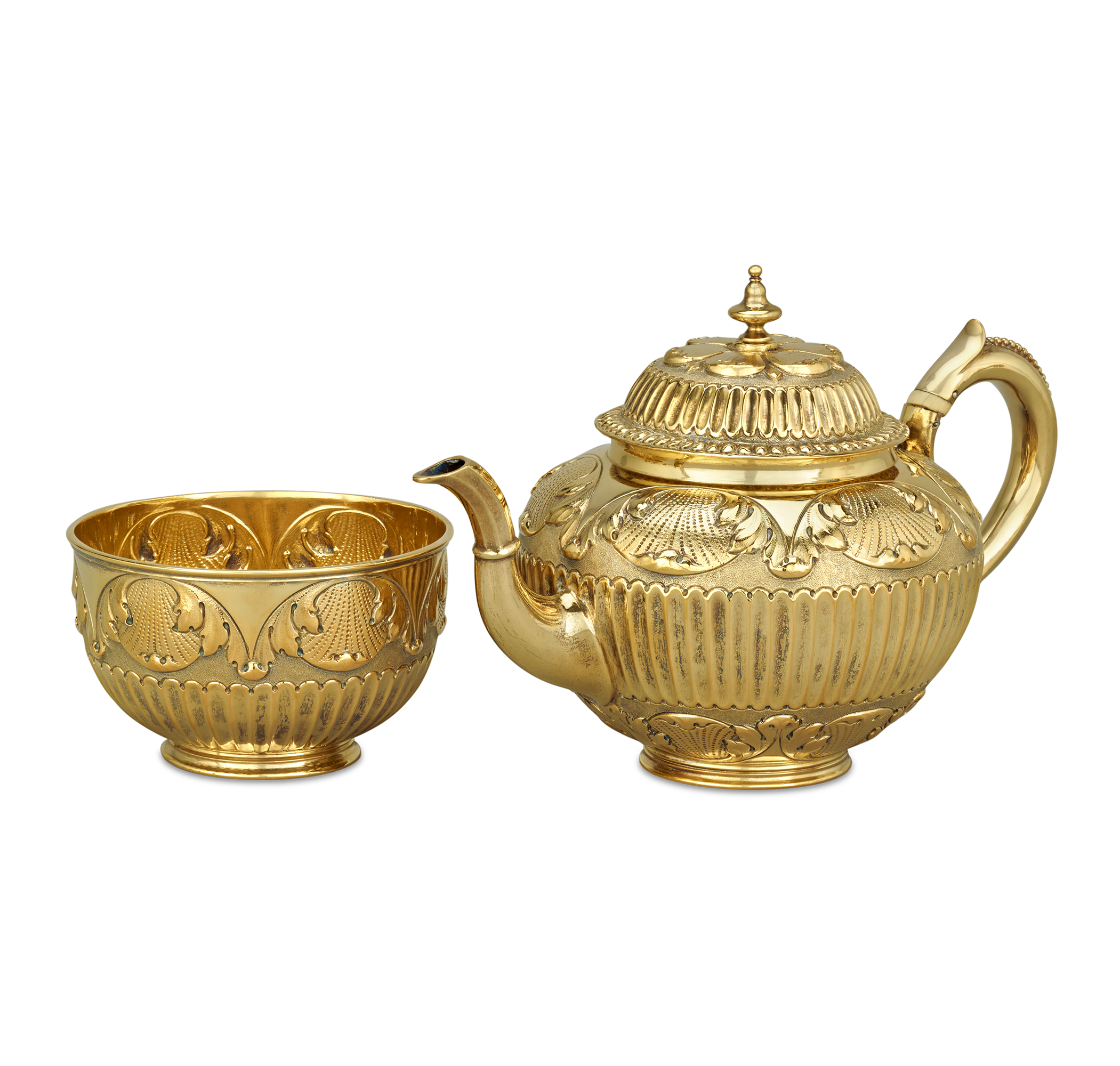 Victorian Silver Gilt Tea Set by Edward Barnard & Sons