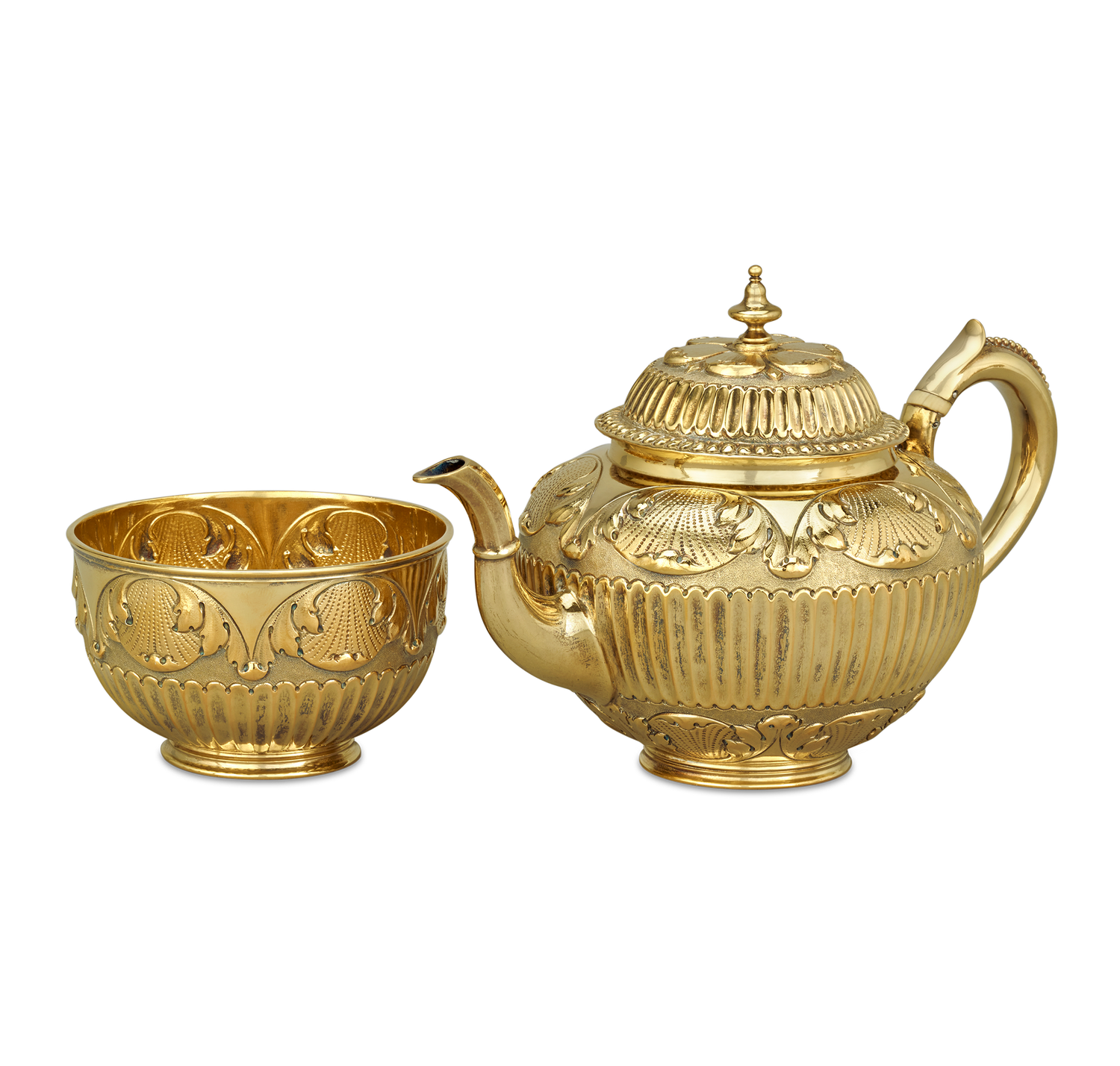 Victorian Silver Gilt Tea Set by Edward Barnard & Sons