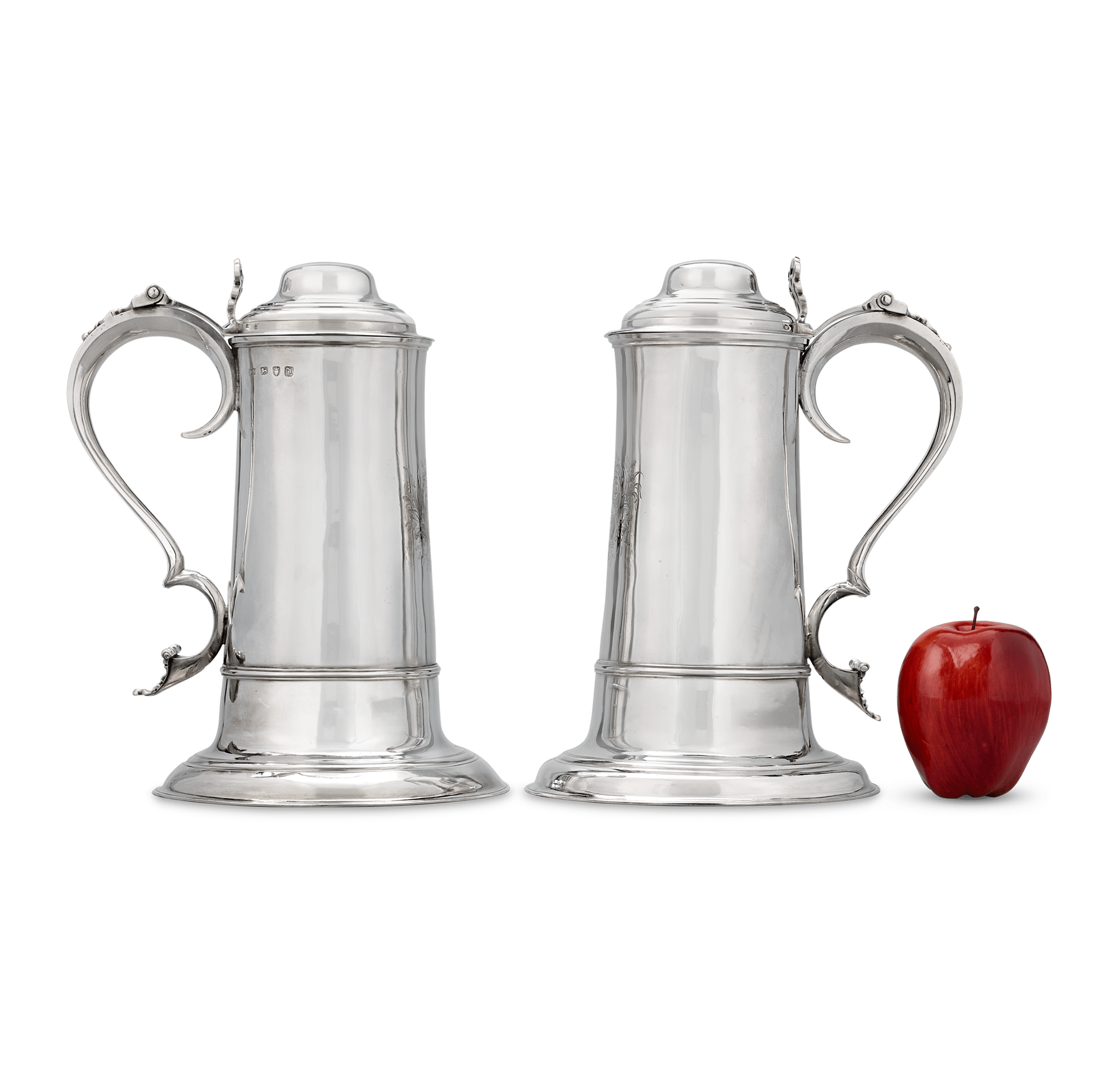 Pair of Georgian Silver 
Wine Flagons by John Moore