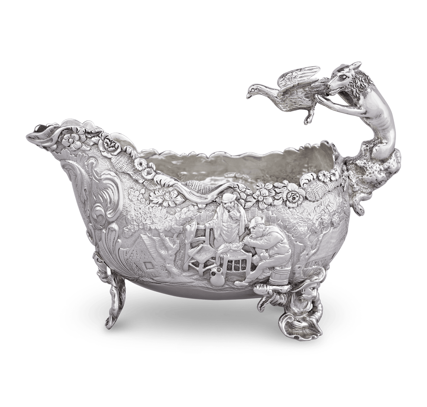 Four Silver Sauceboats by Edward Farrell