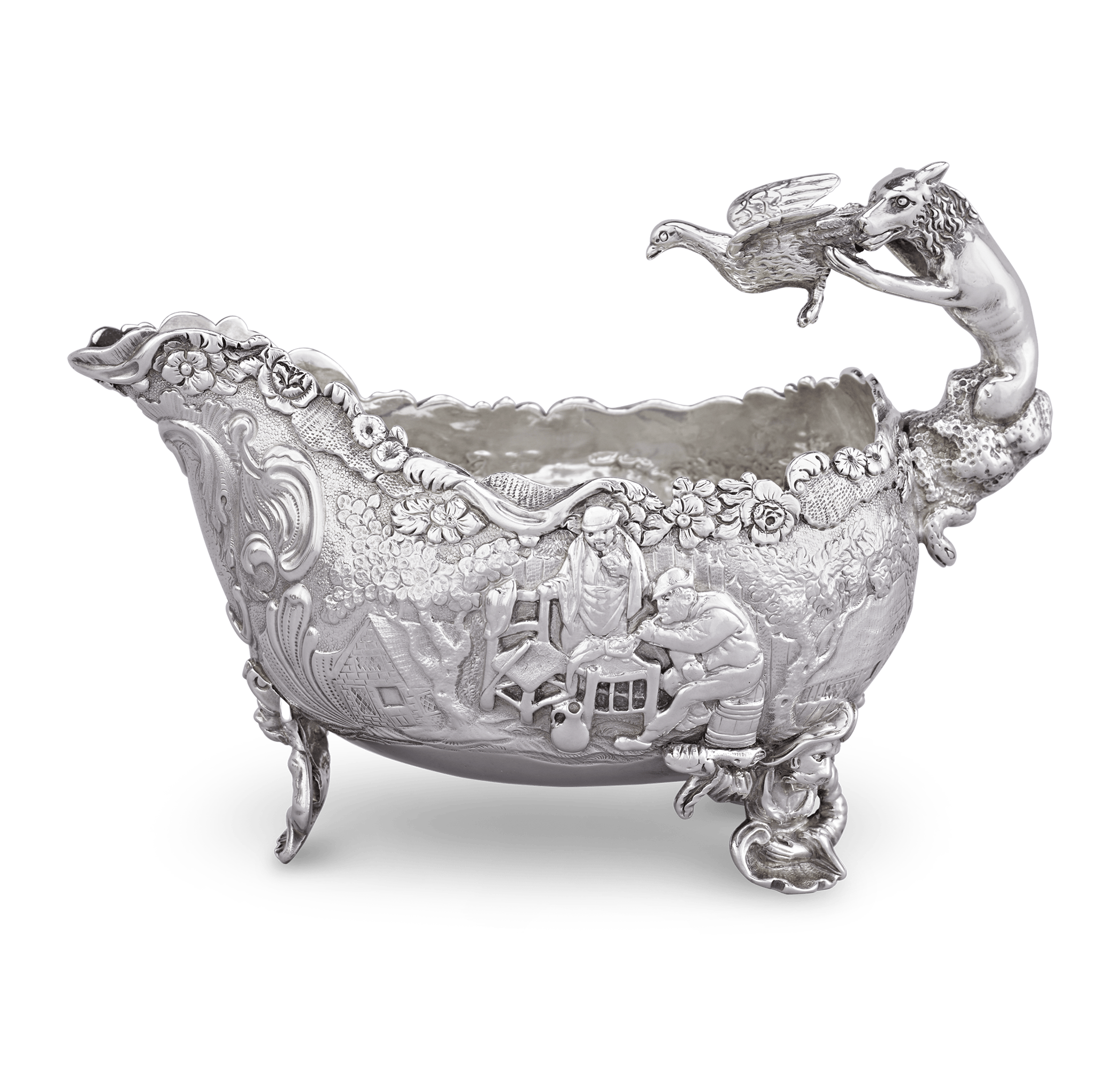 Four Silver Sauceboats by Edward Farrell