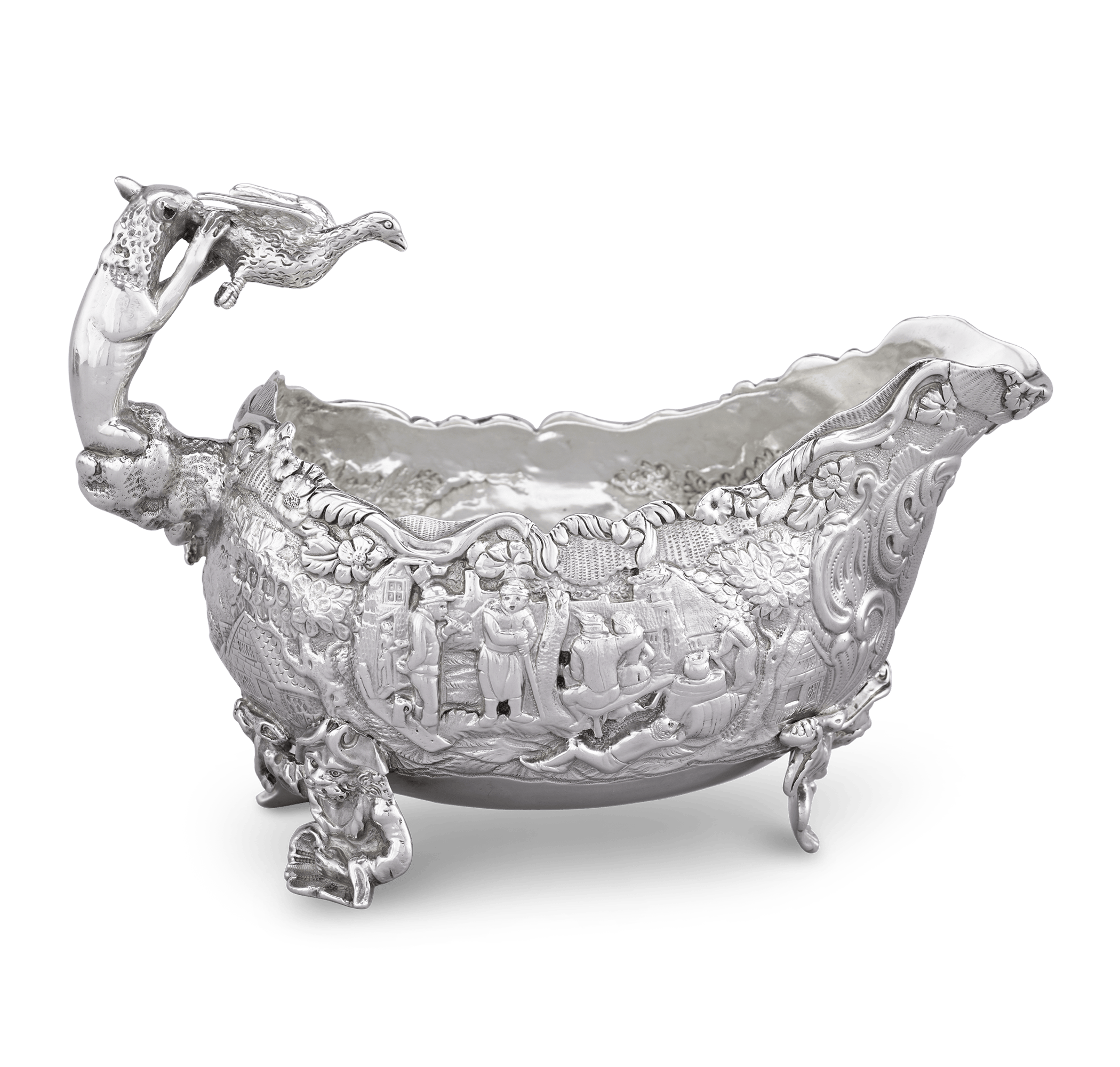 Four Silver Sauceboats by Edward Farrell