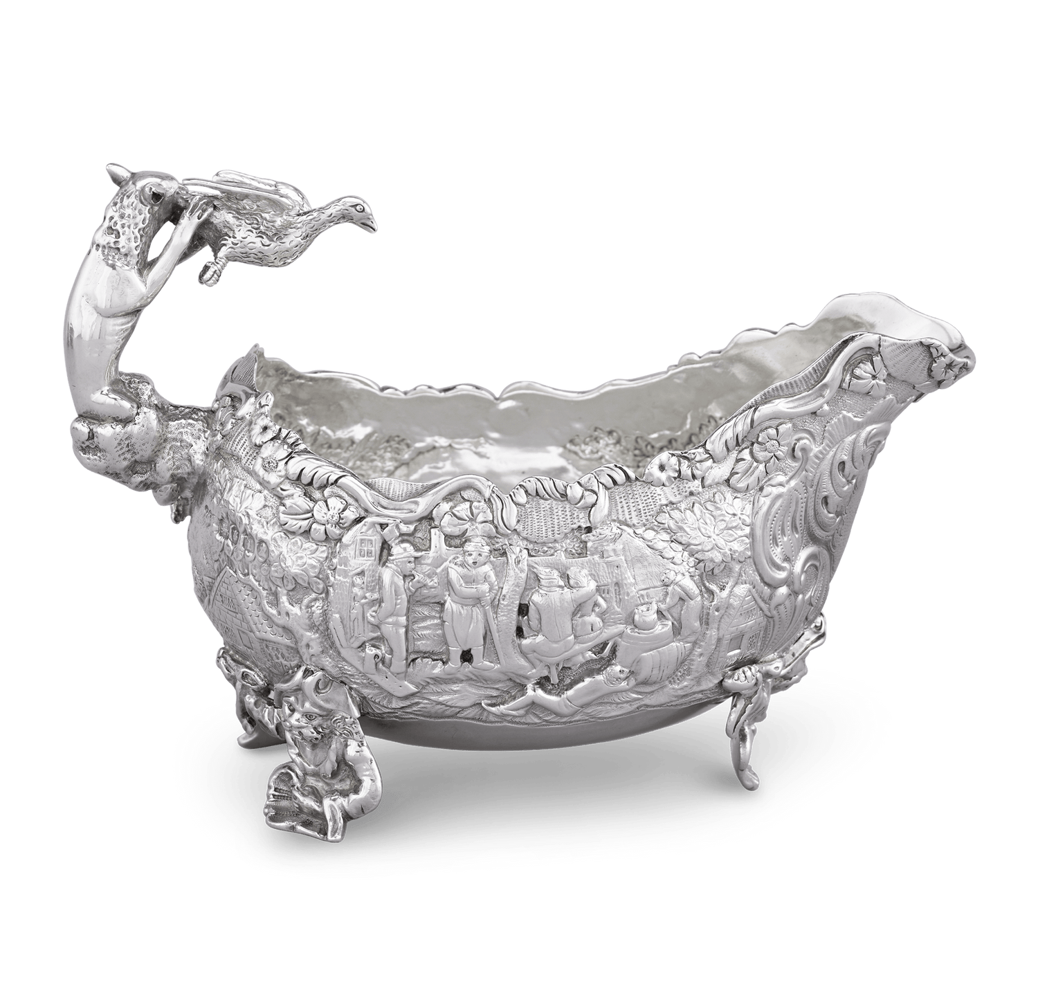 Four Silver Sauceboats by Edward Farrell