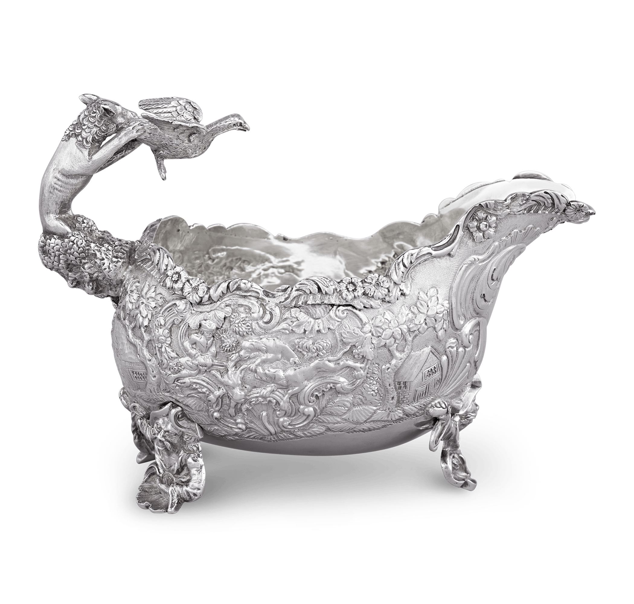 Four Silver Sauceboats by Edward Farrell