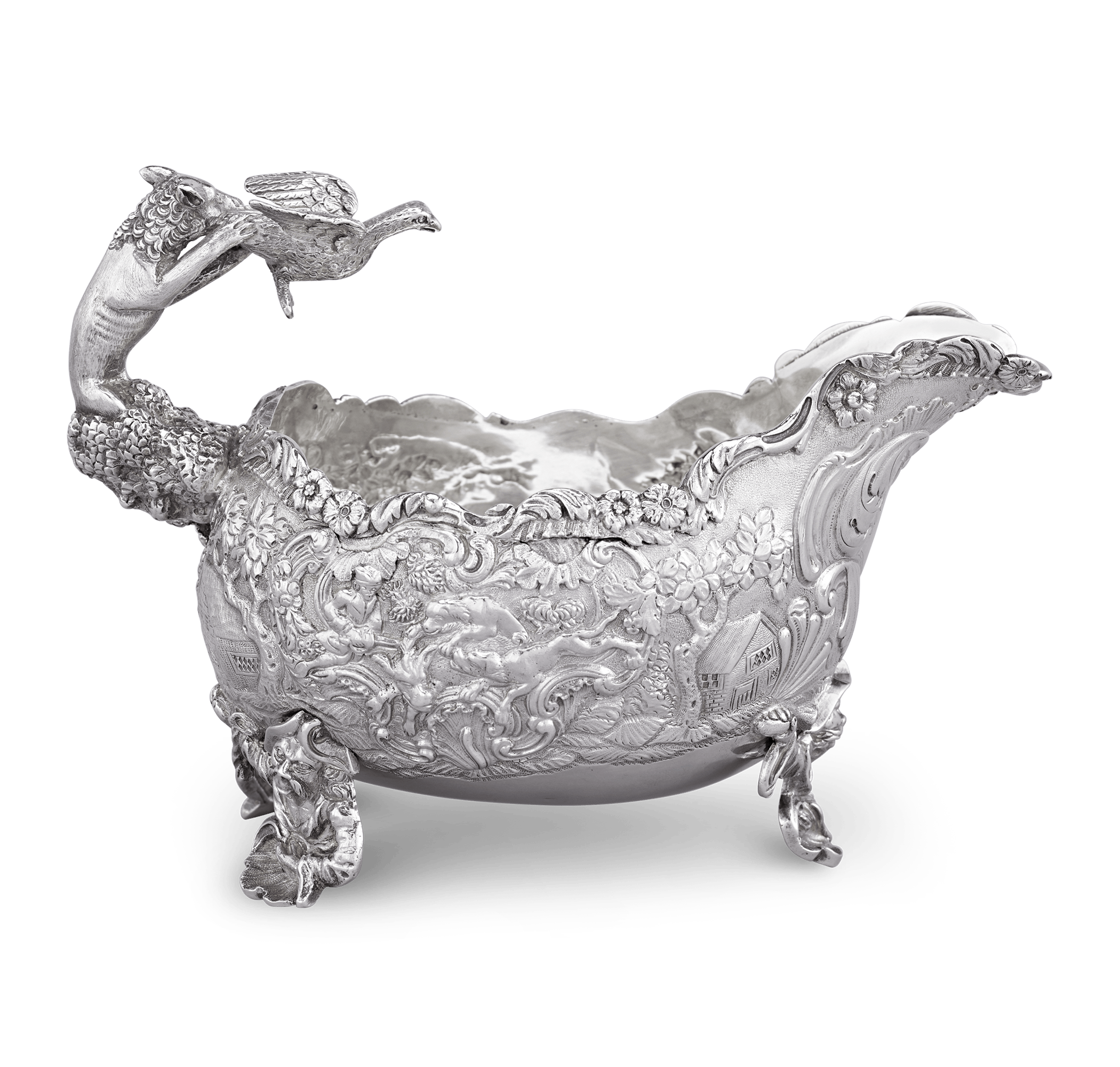 Four Silver Sauceboats by Edward Farrell