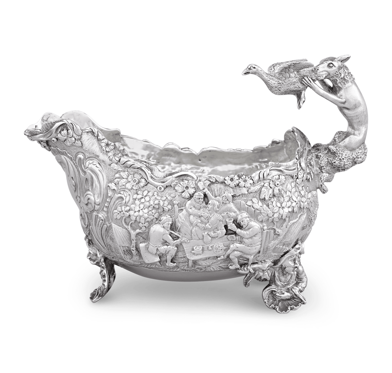 Four Silver Sauceboats by Edward Farrell