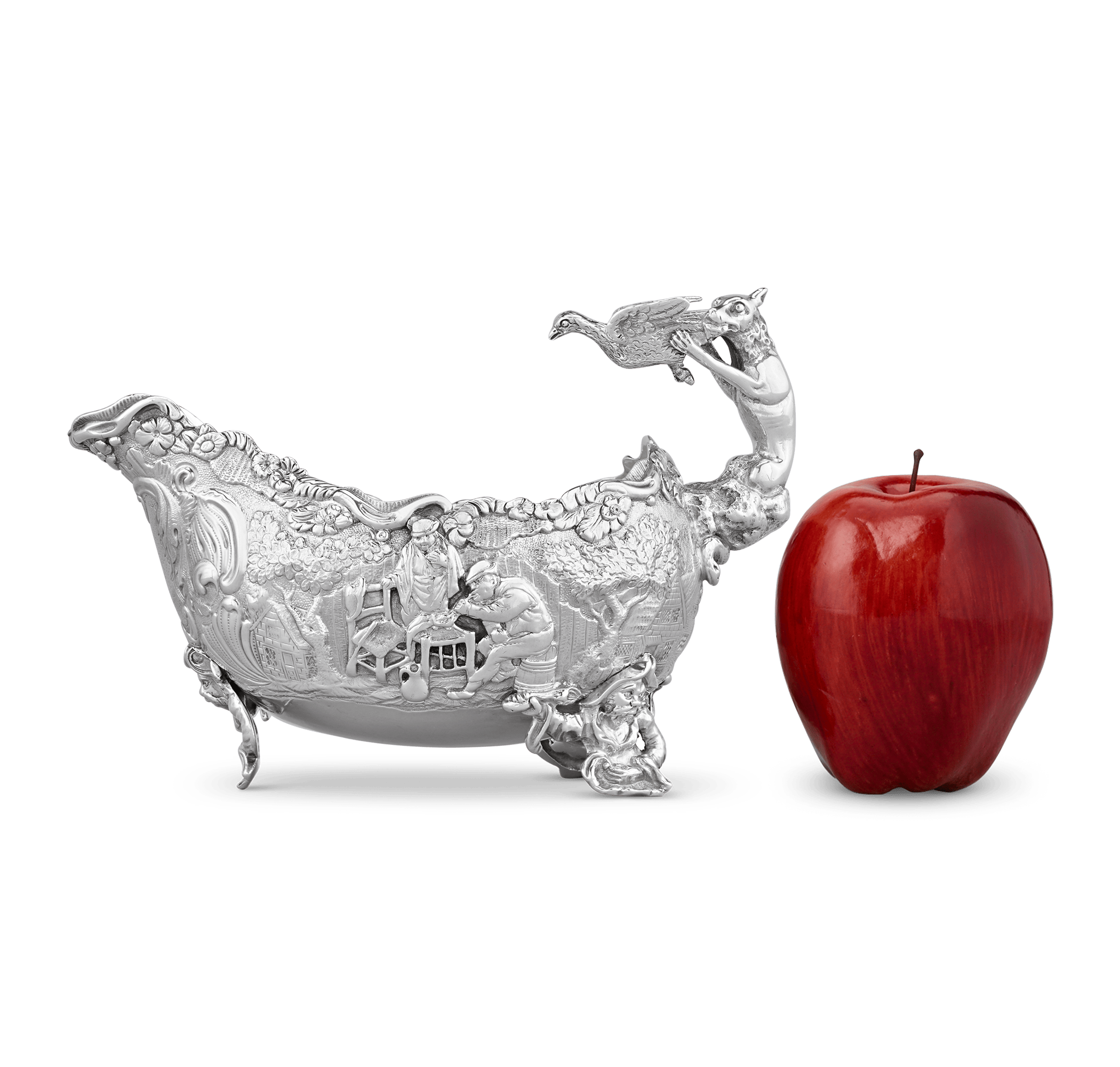 Four Silver Sauceboats by Edward Farrell