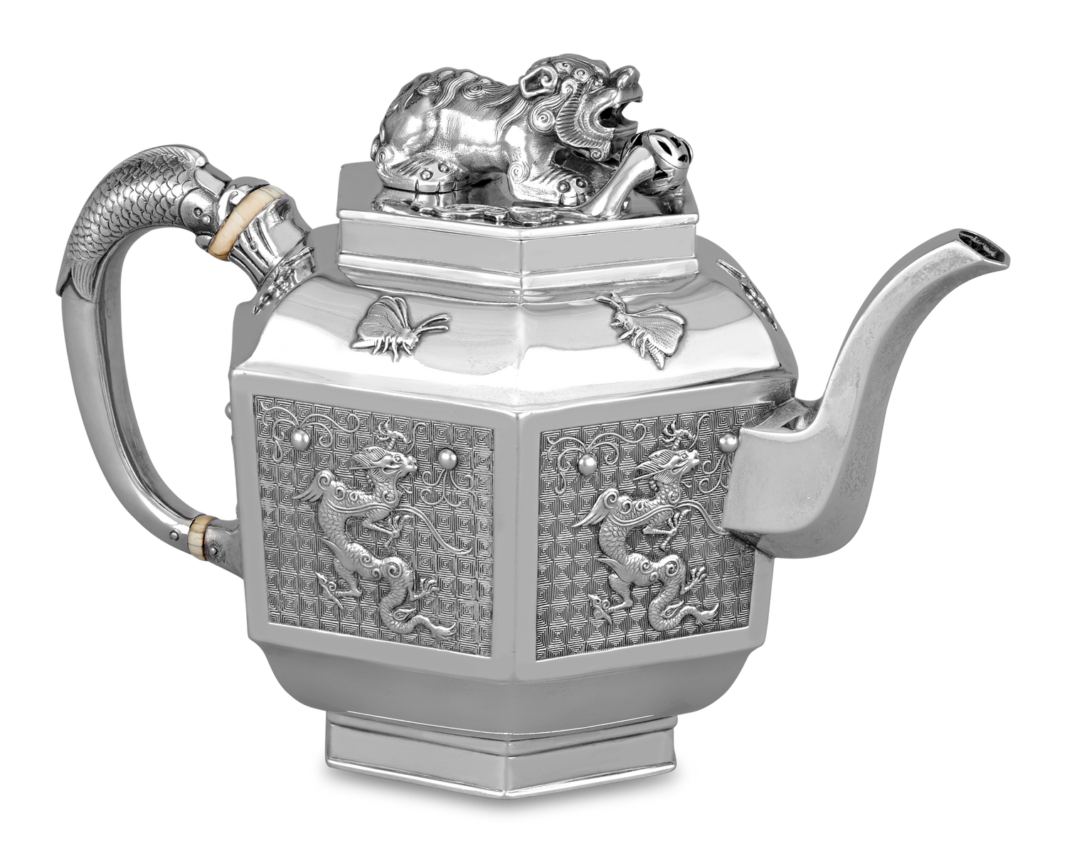 Silver Teapot for Chinese Tea by Robert Garrard