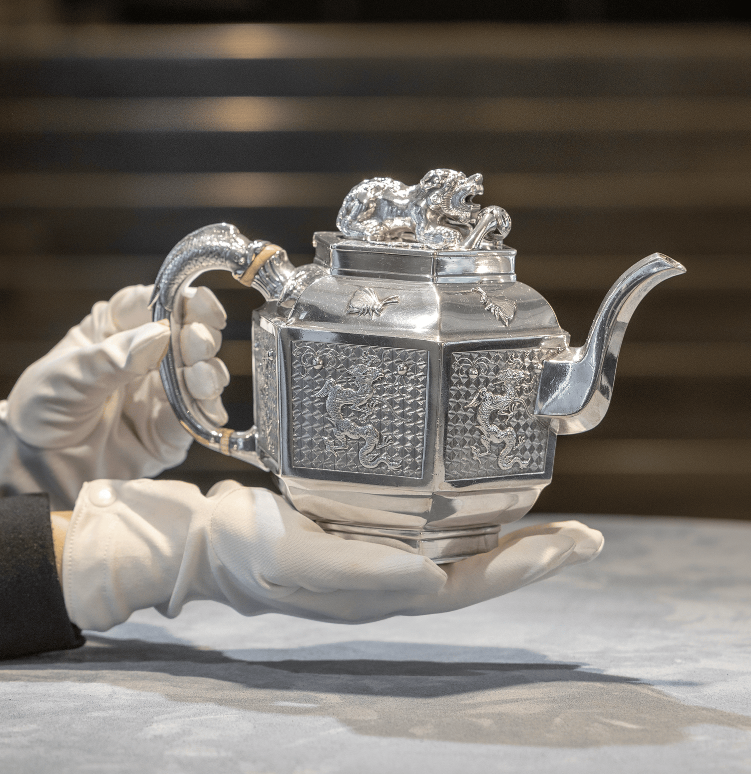 Silver Teapot for Chinese Tea by Robert Garrard