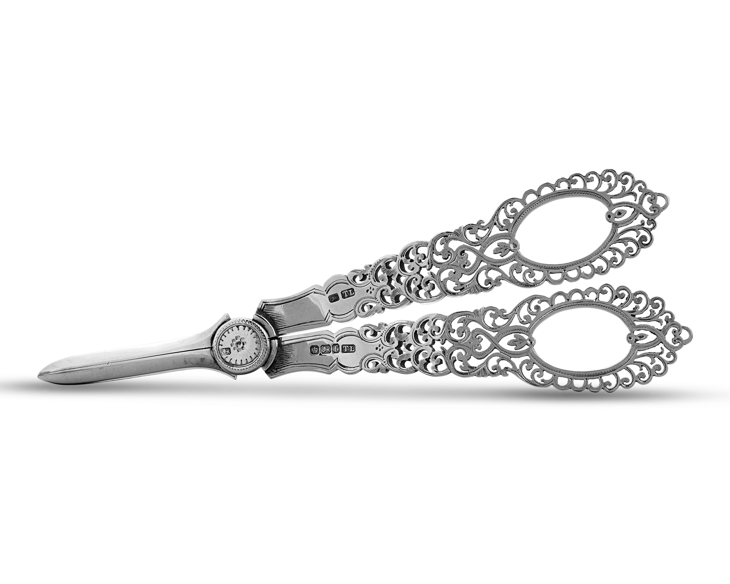 Victorian Sterling Silver Grape Shears by Thomas Levesley